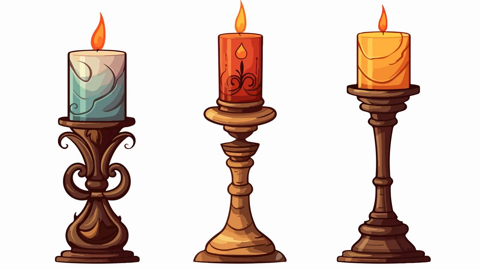 Vintage Candle Holder Cartoon Vector Illustration — free download from Dotvec