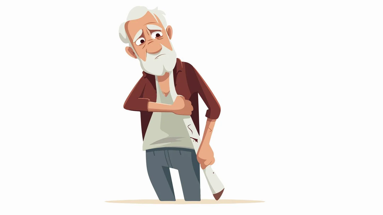 Elderly Man with Broken Arm Cartoon — free download from Dotvec