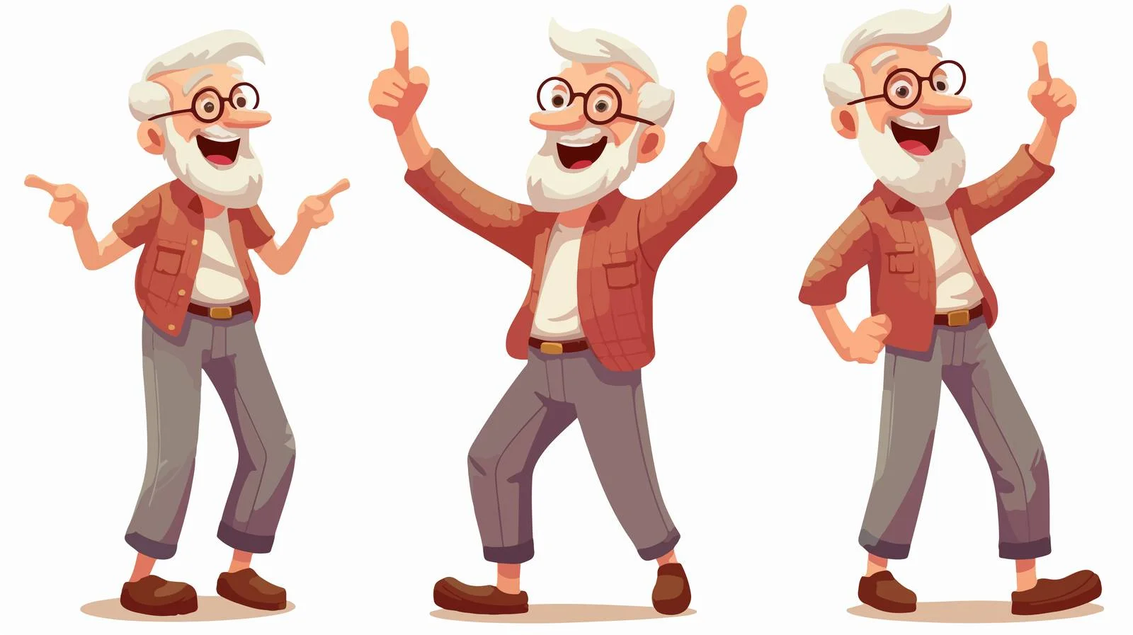 Confident Senior Cartoon Vector Illustration — free download from Dotvec