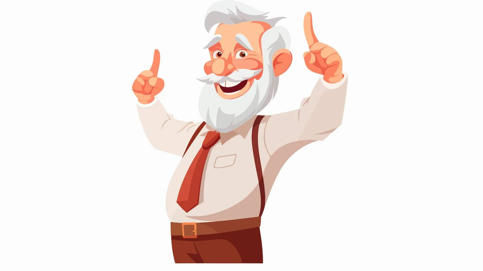 Elderly Man Strong Pose Cartoon Illustration — free download from Dotvec