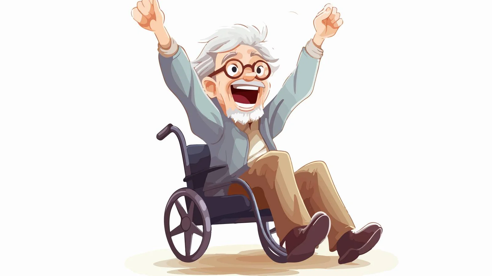 Elderly man on wheelchair cartoon illustration — free download from Dotvec