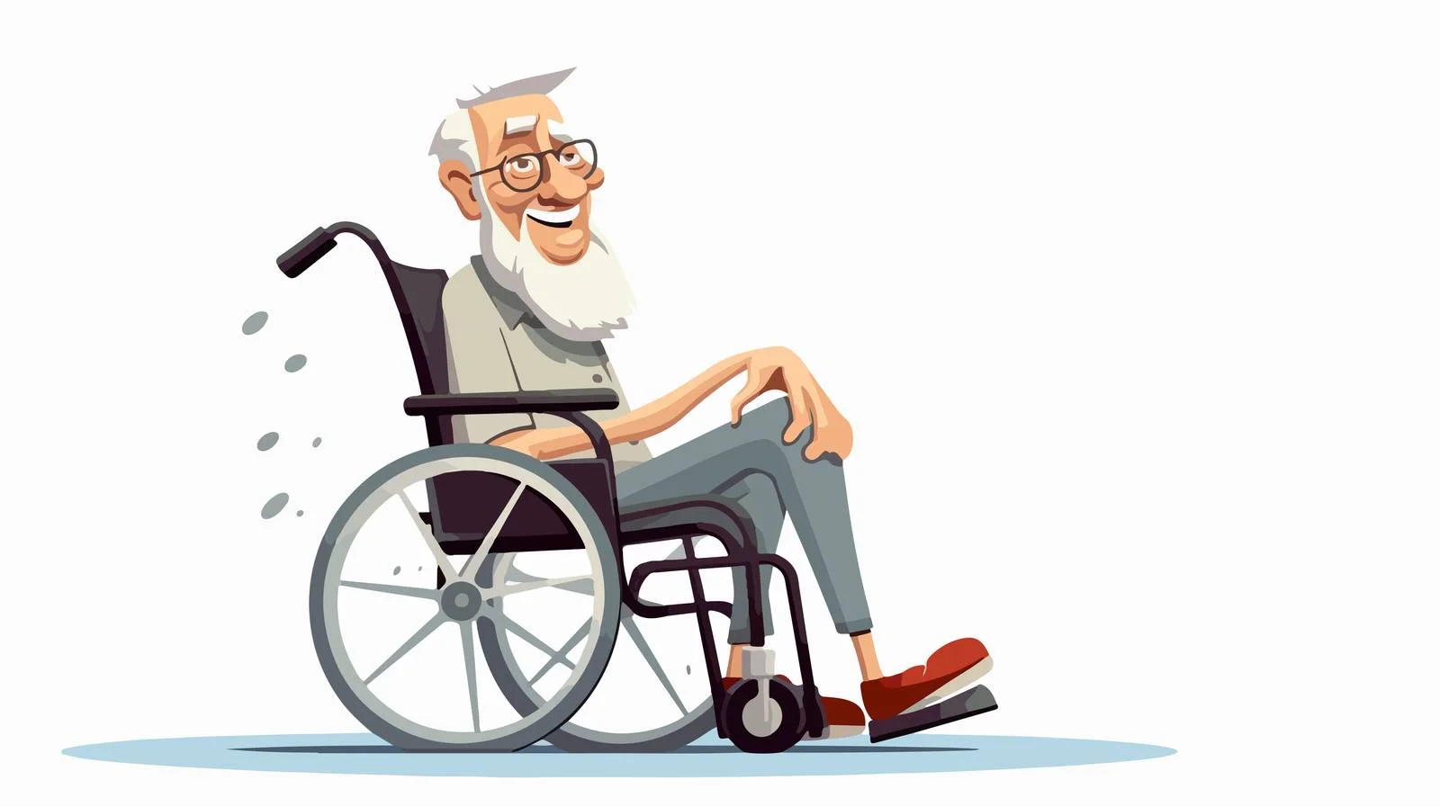 Elderly Man Wheelchair Injury Cartoon — free download from Dotvec