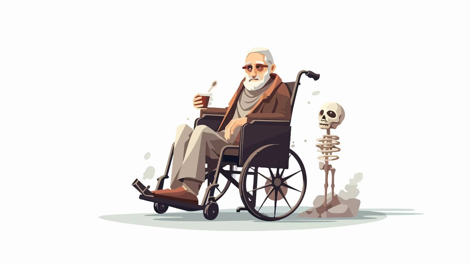 Elderly Man on Wheelchair with Broken Bone — free download from Dotvec