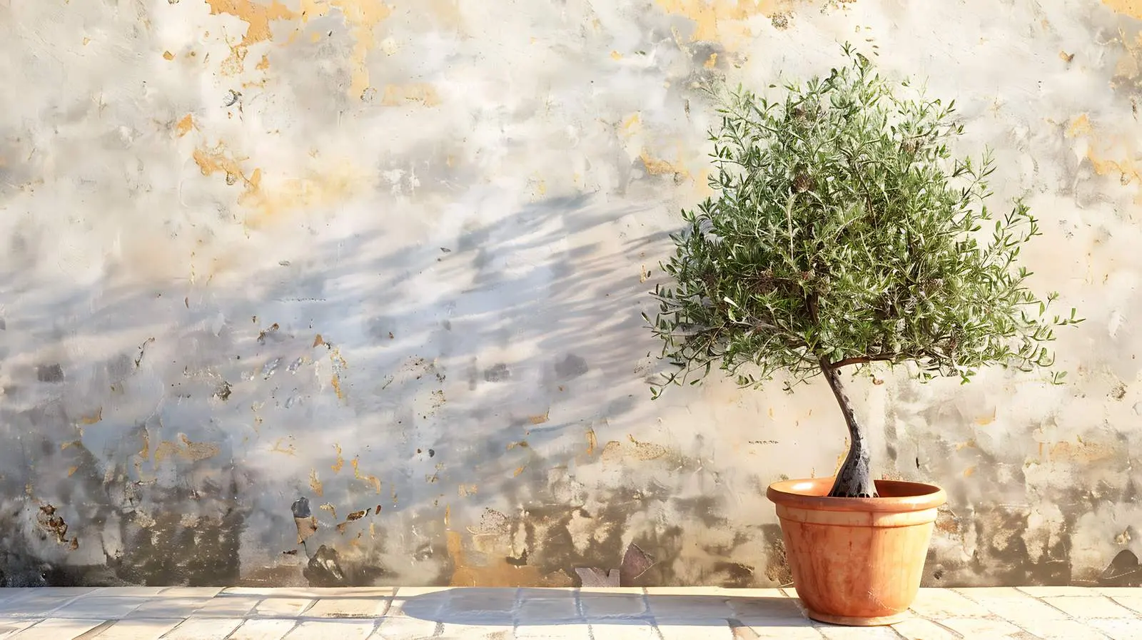 Olive Tree in Terracotta Pot on Cobblestone – free container image from Dotvec