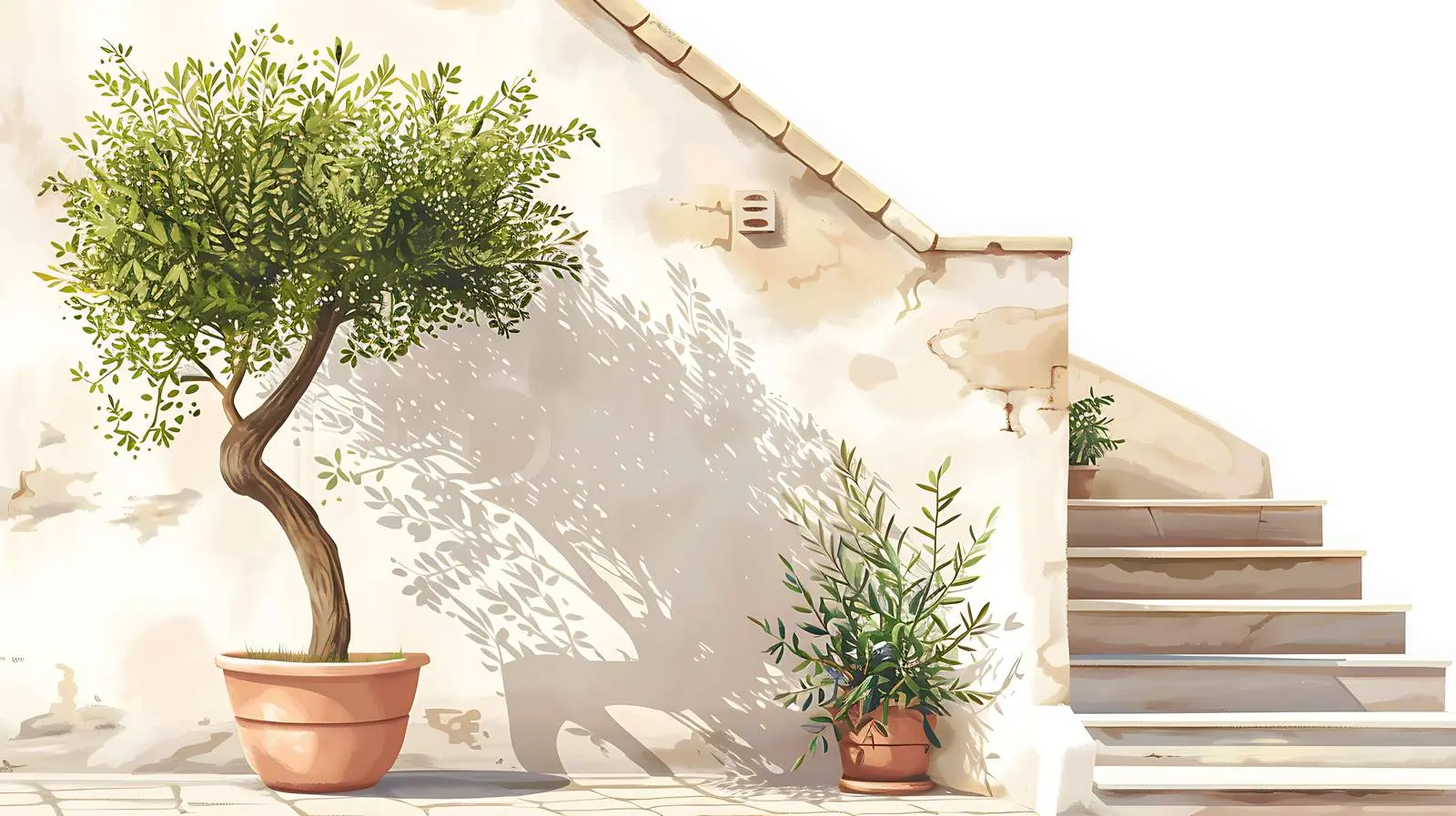 Olive Tree in Vintage Terracotta Pot – free vintage decor image from Dotvec