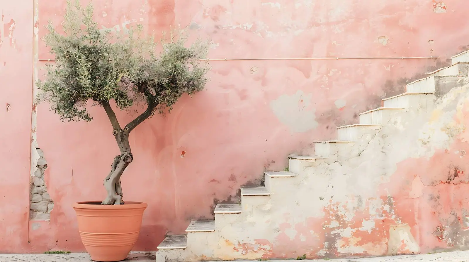 Olive Tree in Vintage Terracotta Pot – free vintage decor image from Dotvec