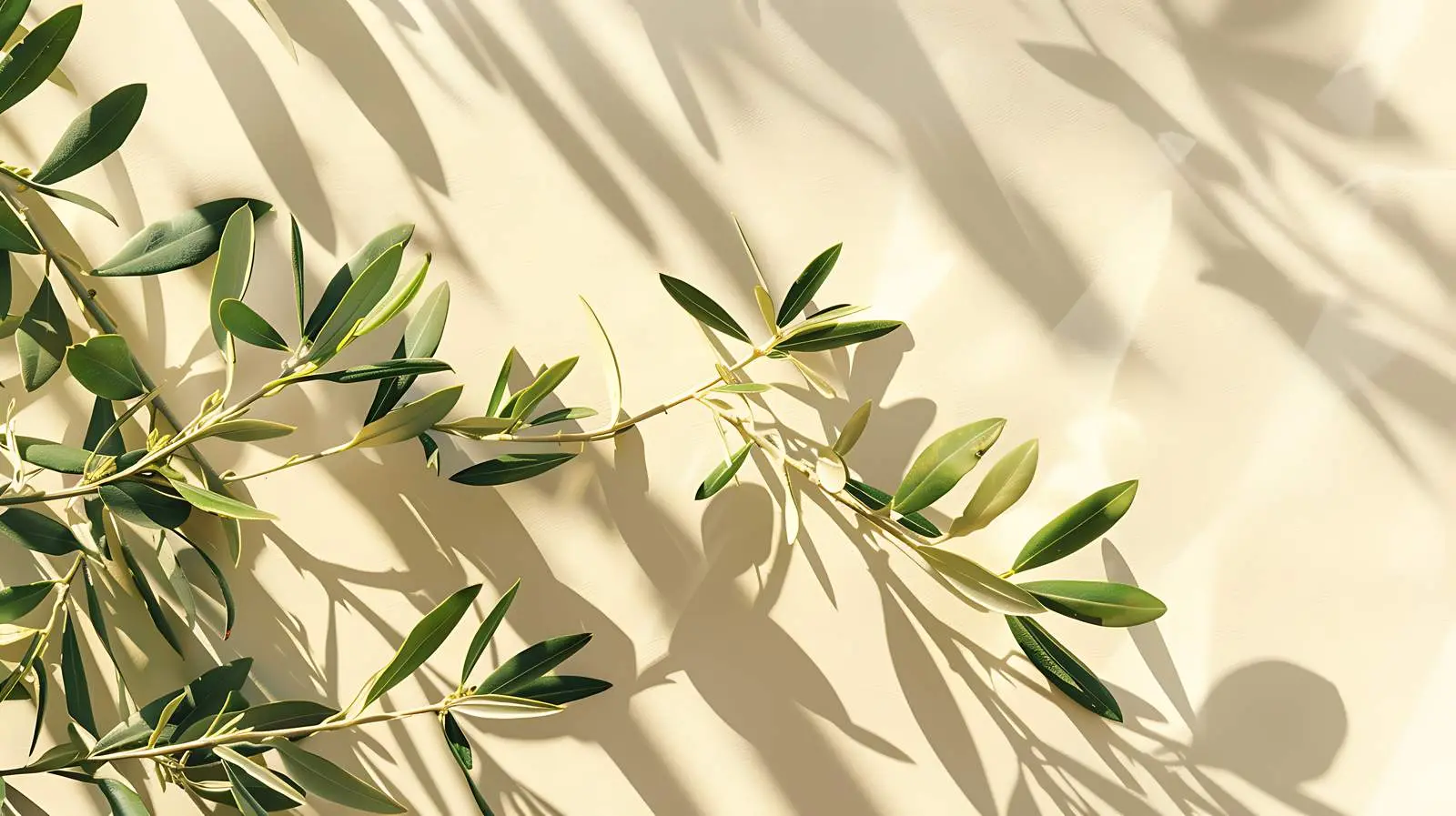 Olive Tree Leaves and Branches on Beige Background — free download from Dotvec
