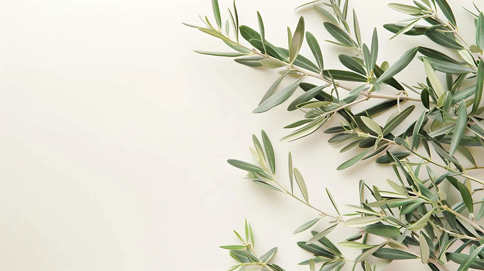 Olive Tree Leaves on Pastel Beige Wall — free download from Dotvec