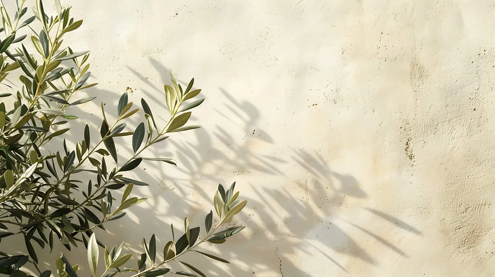 Olive Tree Leaves on Beige Wall Background — free download from Dotvec