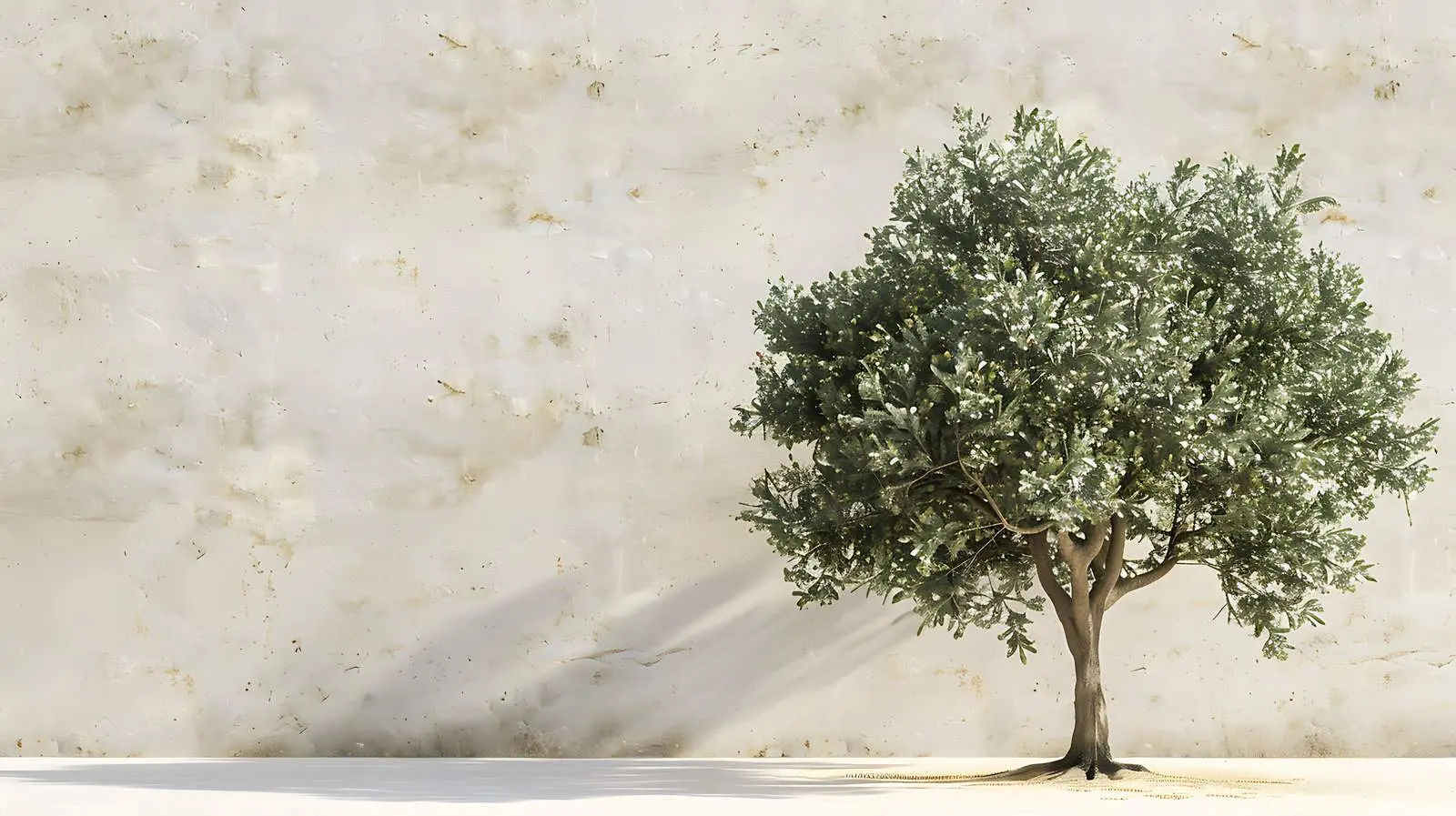 Olive Tree Against Beige Wall Background – free background for design image from Dotvec