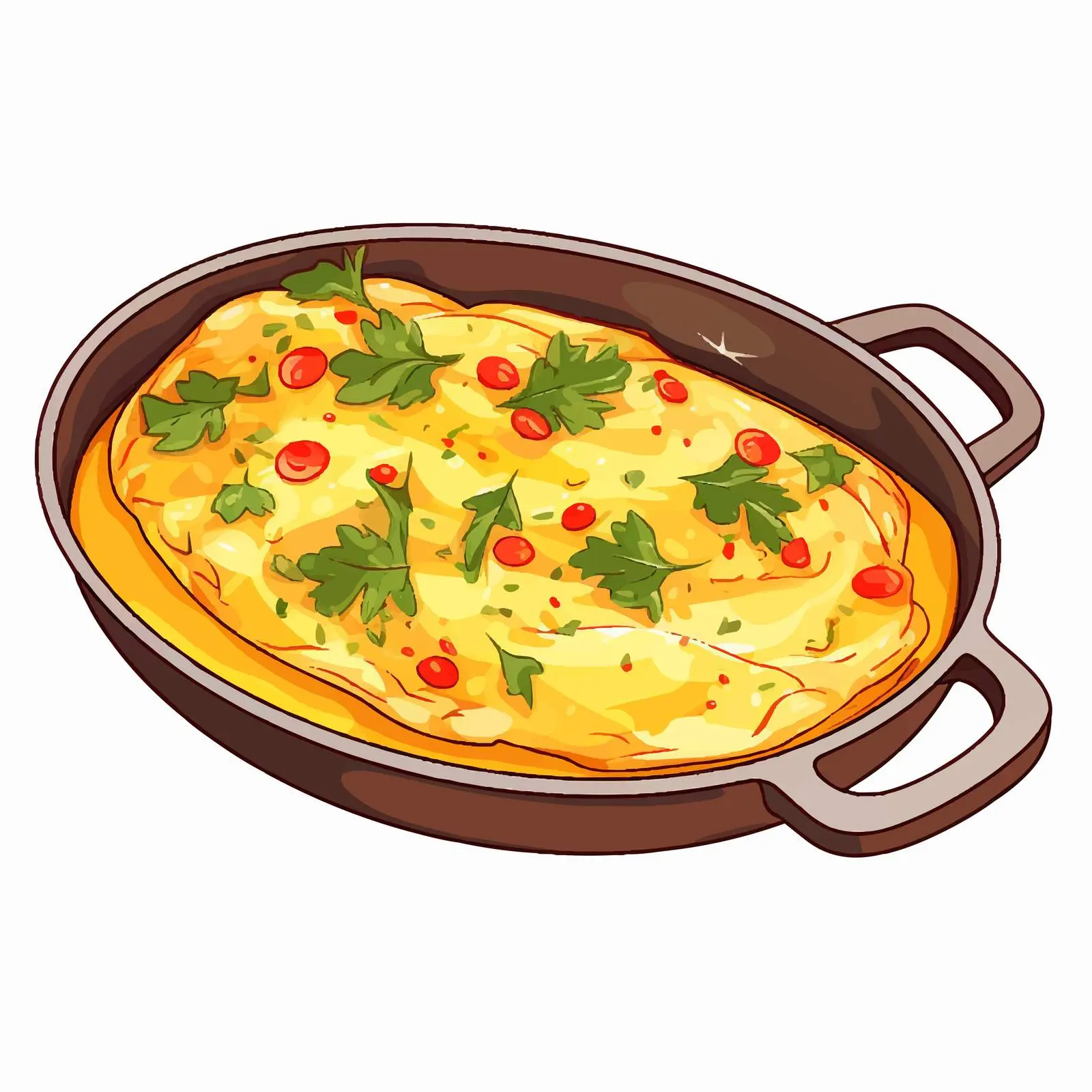 Omelette Dish Line Vector Illustration — free download from Dotvec