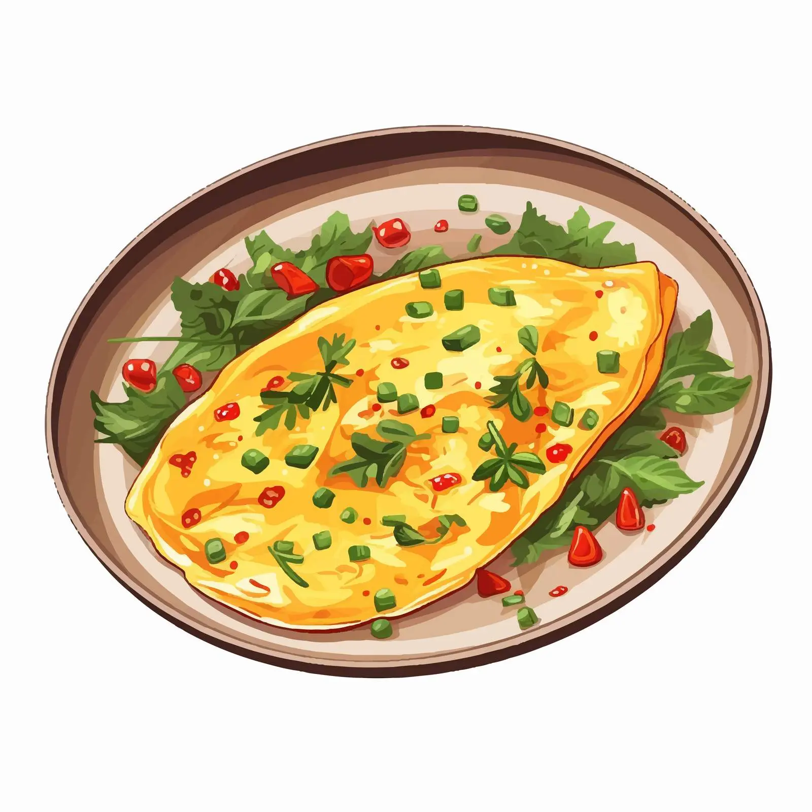 Omelette Dish Vector Illustration on White Background – free omelette image from Dotvec