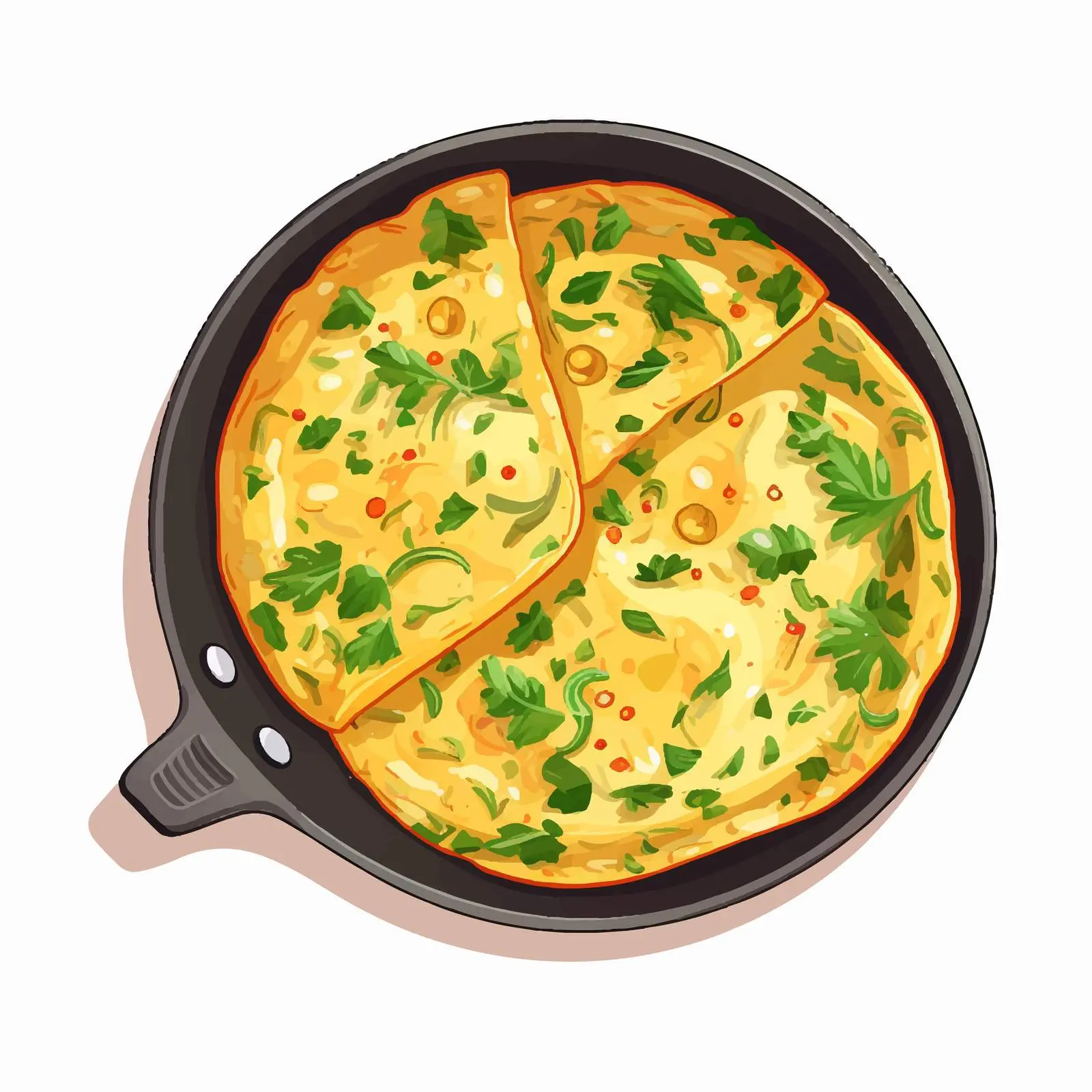 Omelette Dish Vector Illustration on White Background — free download from Dotvec