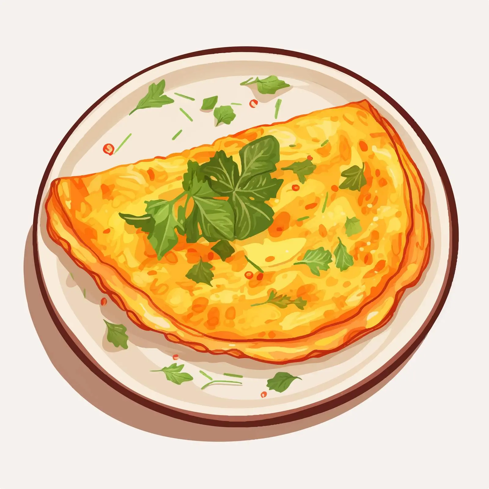 Omelette Vector Illustration on White Background — free download from Dotvec