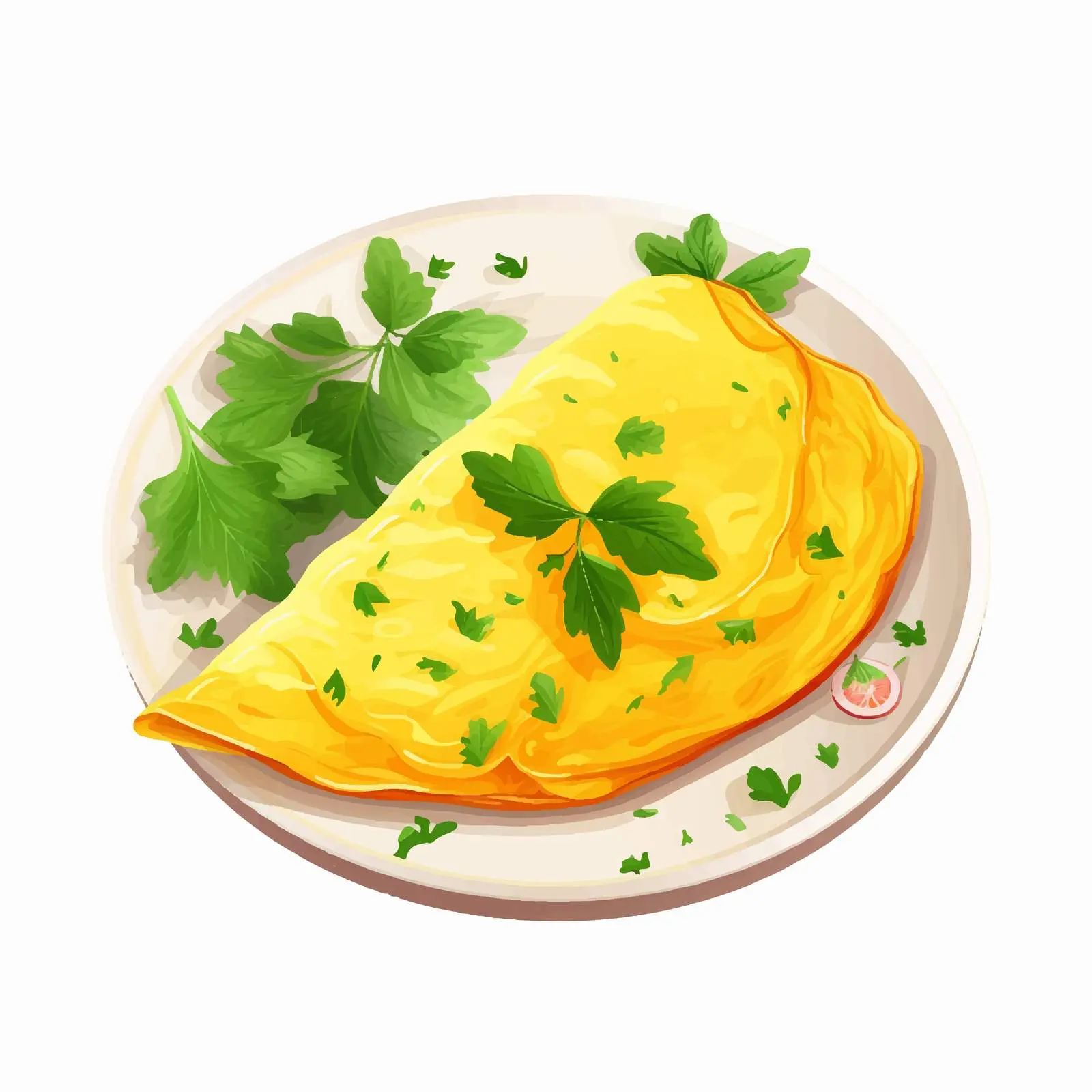 Omelette Vector Illustration on White Background — free download from Dotvec