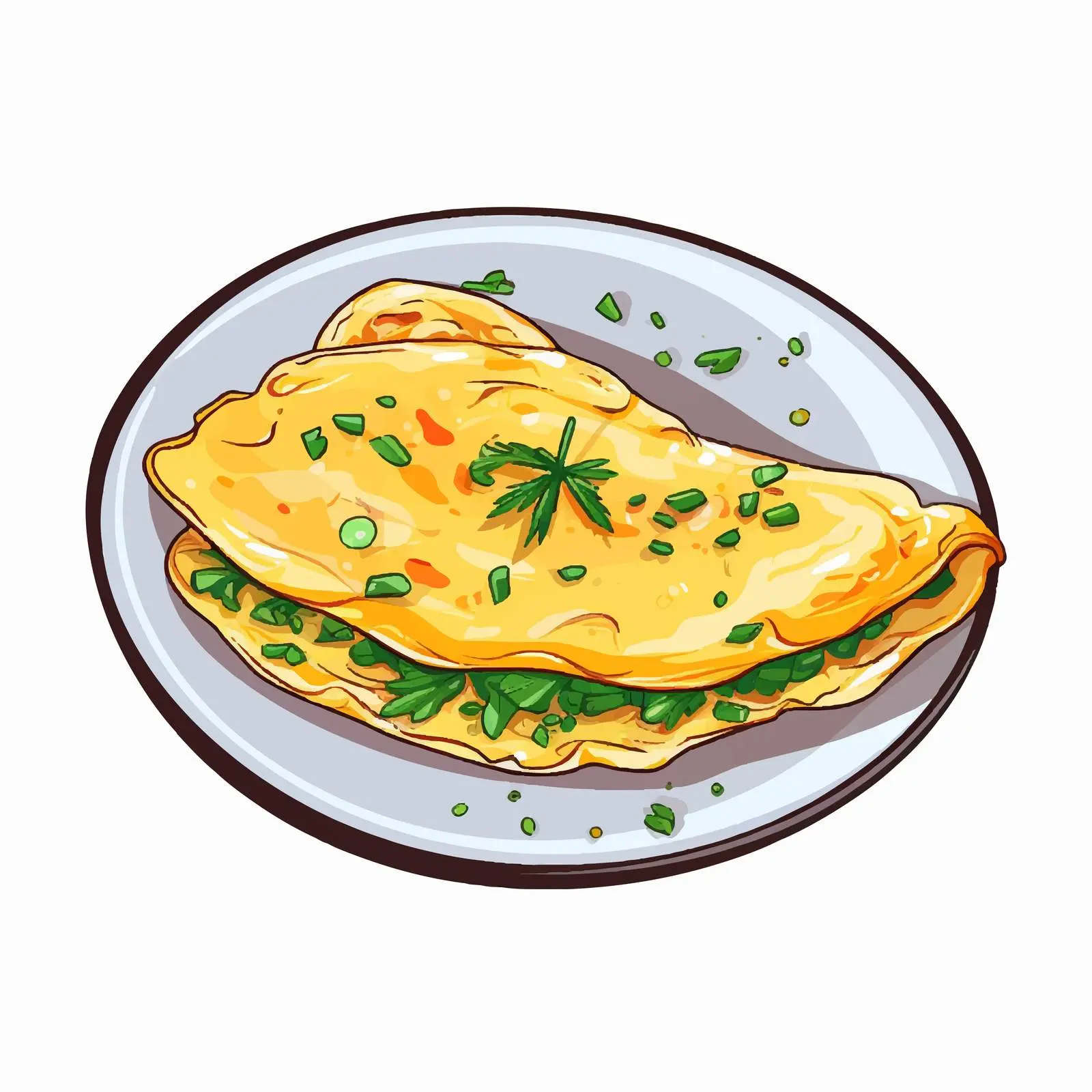 Omelette Vector Illustration on White Background — free download from Dotvec