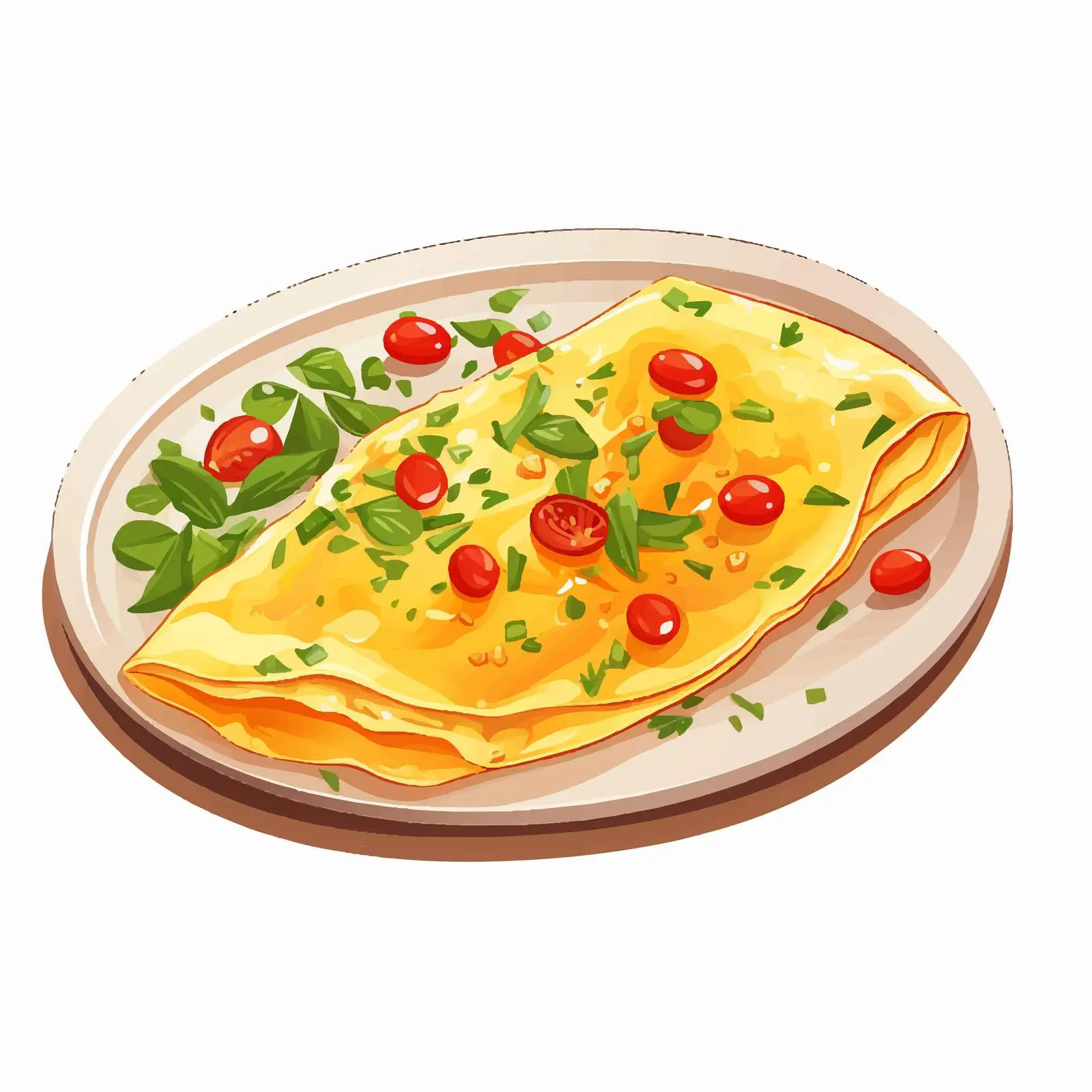 Omelette Vector Illustration on White Background — free download from Dotvec