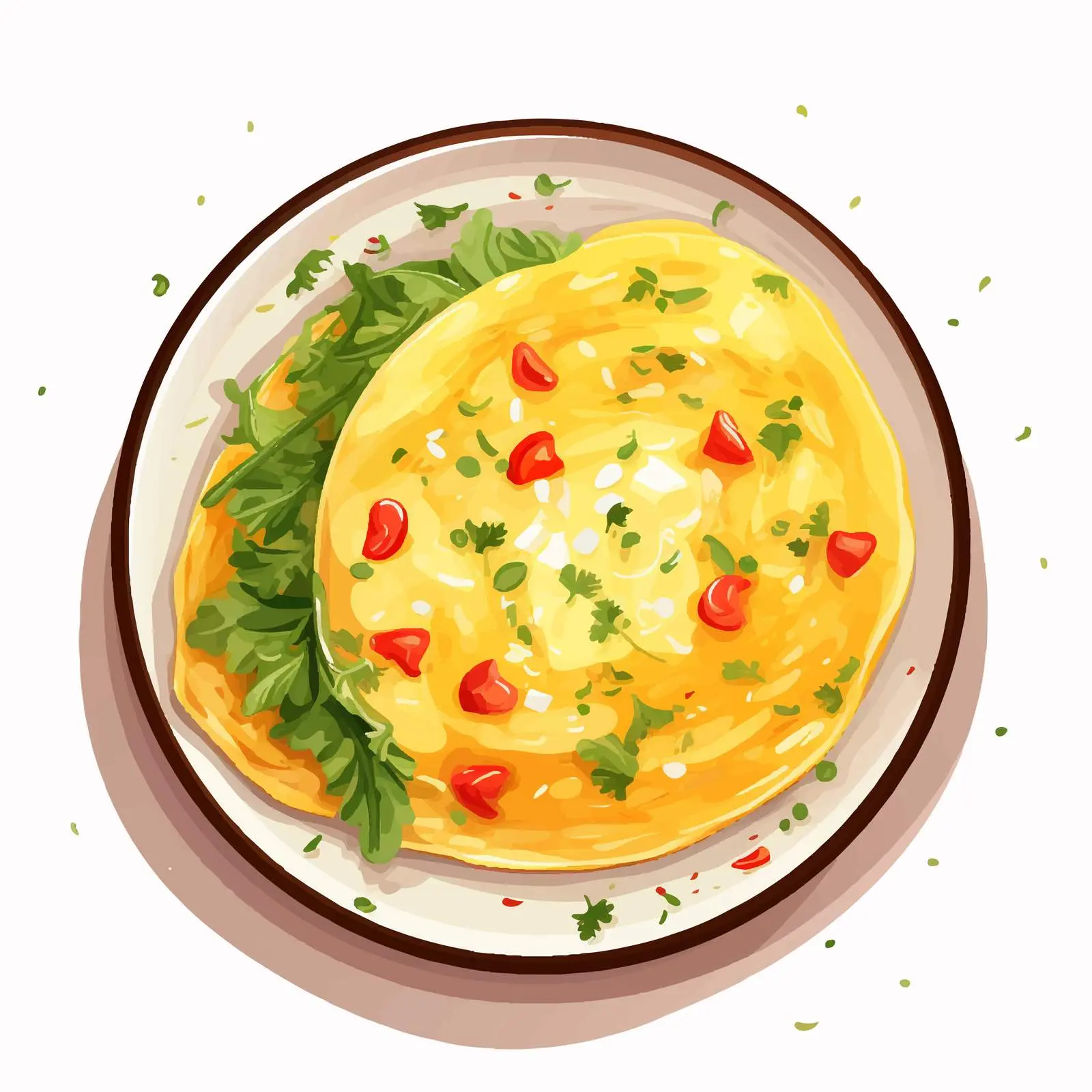 Omelette Vector Illustration on White Background — free download from Dotvec