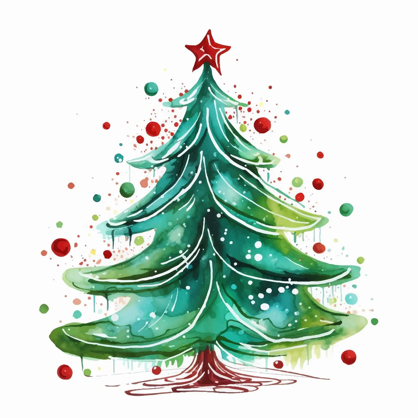Minimalist Contour Christmas Tree Illustration — free download from Dotvec