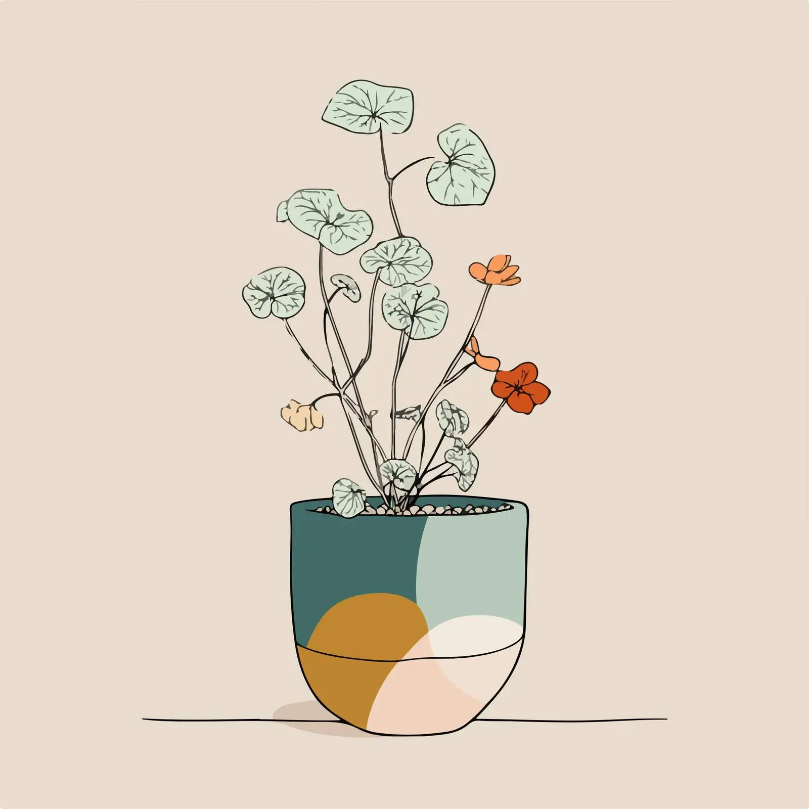 Minimalist Plant Pot Illustration — free download from Dotvec