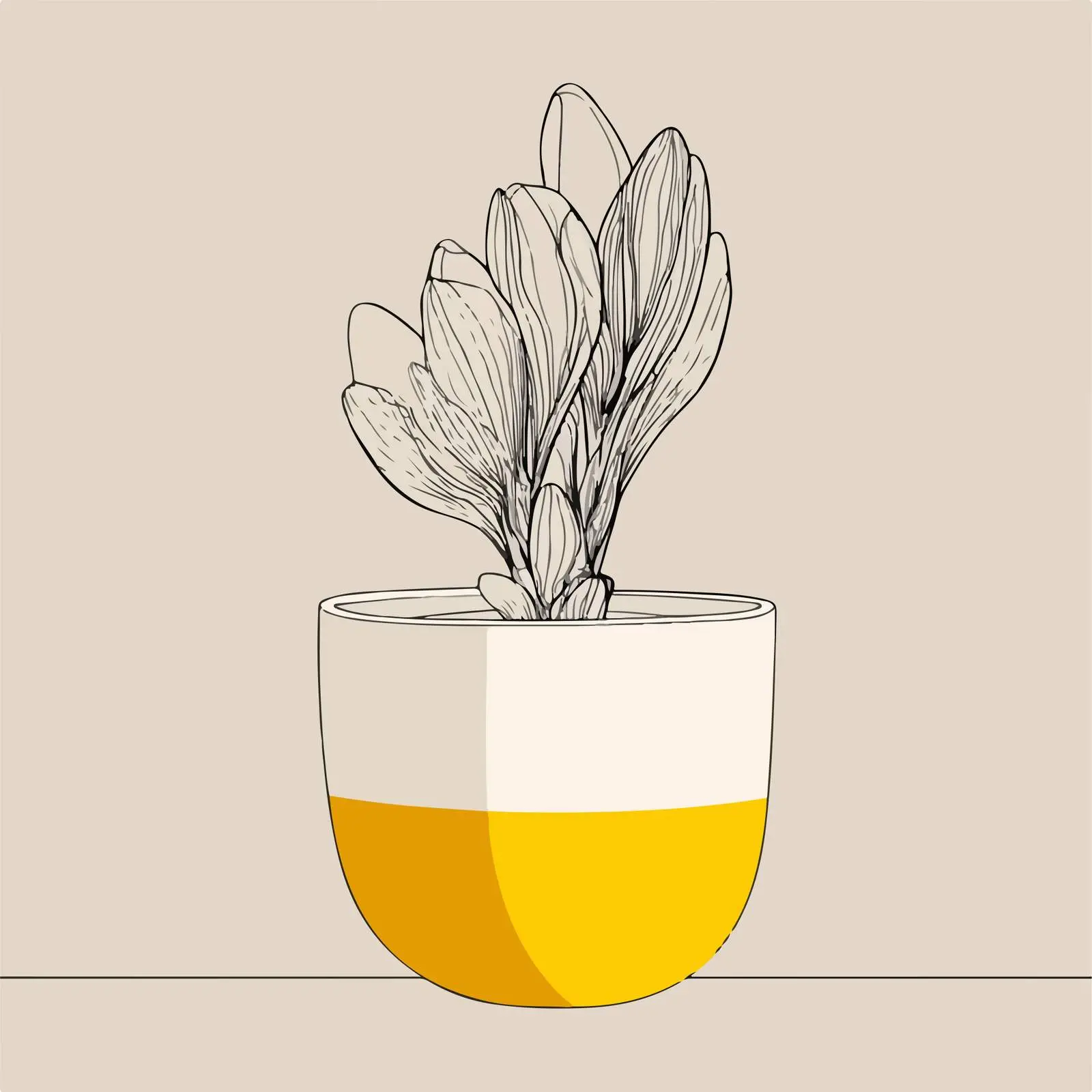 Minimalist Plant Pot Line Art — free download from Dotvec