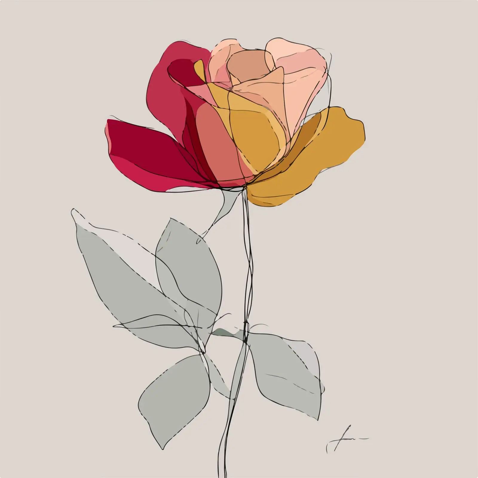 Rose One Line Art Illustration — free download from Dotvec