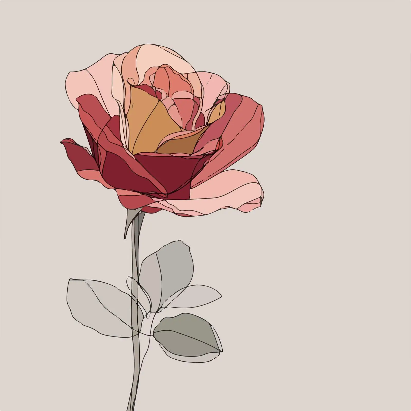 Minimalistic Rose Art — free download from Dotvec