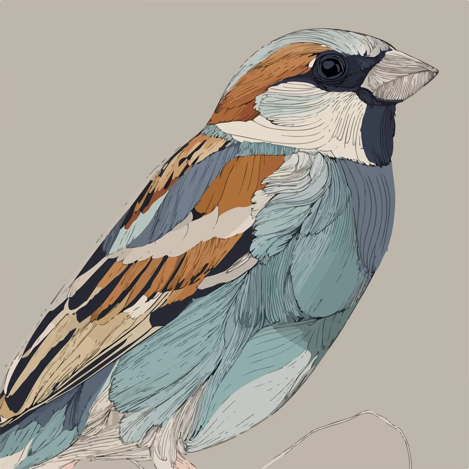 Sparrow Line Art Illustration — free download from Dotvec