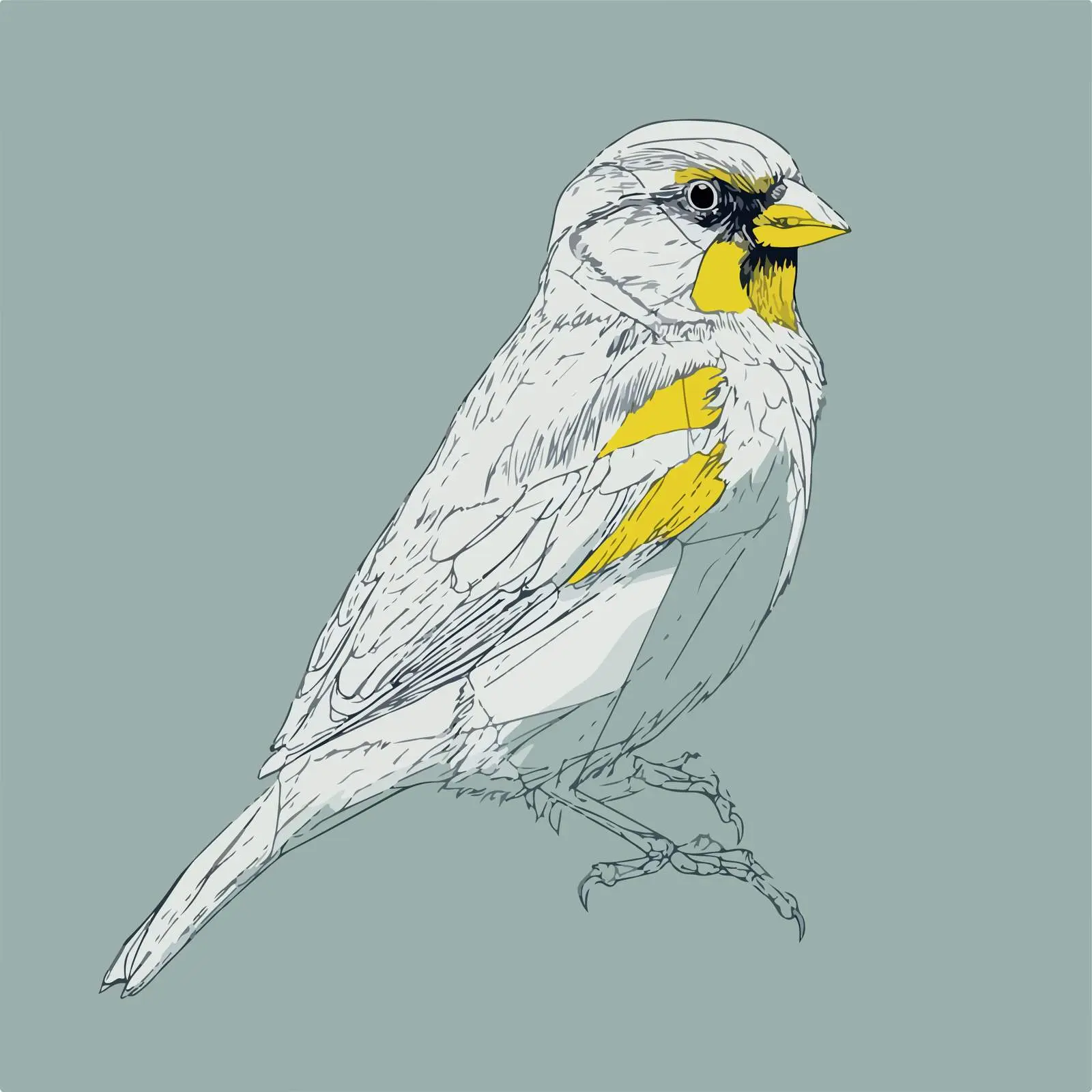 Sparrow Art with Yellow Accent — free download from Dotvec