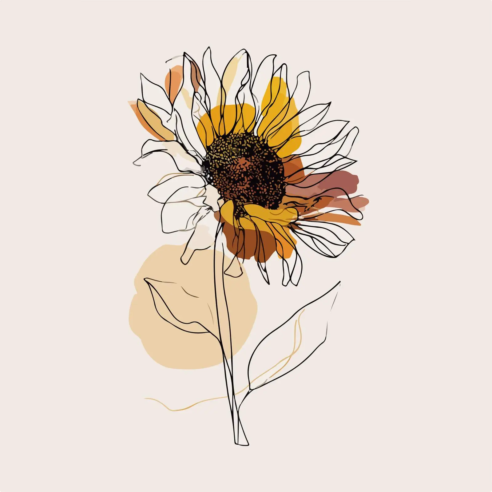 Sunflower Minimalist Artwork — free download from Dotvec