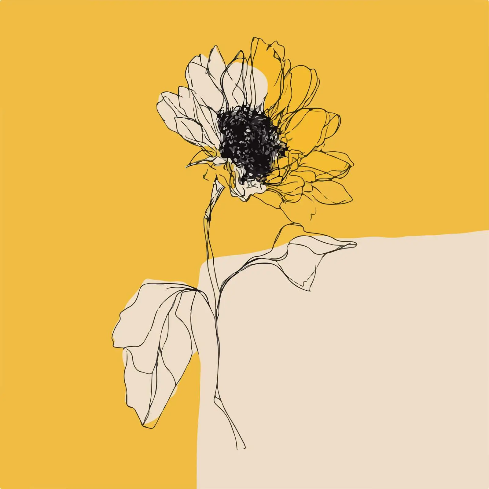 Sunflower Art Illustration — free download from Dotvec