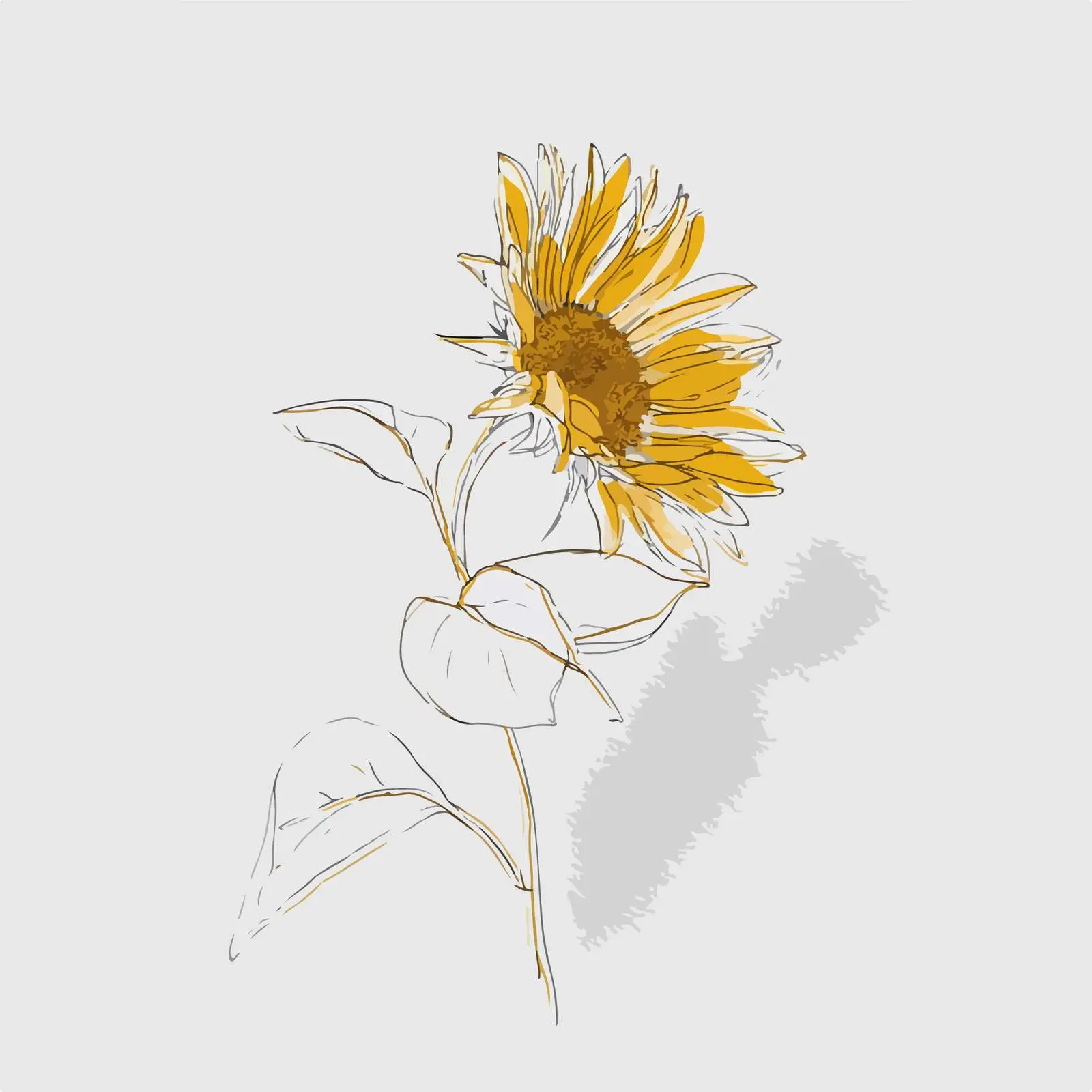 Sunflower Minimalist Art — free download from Dotvec