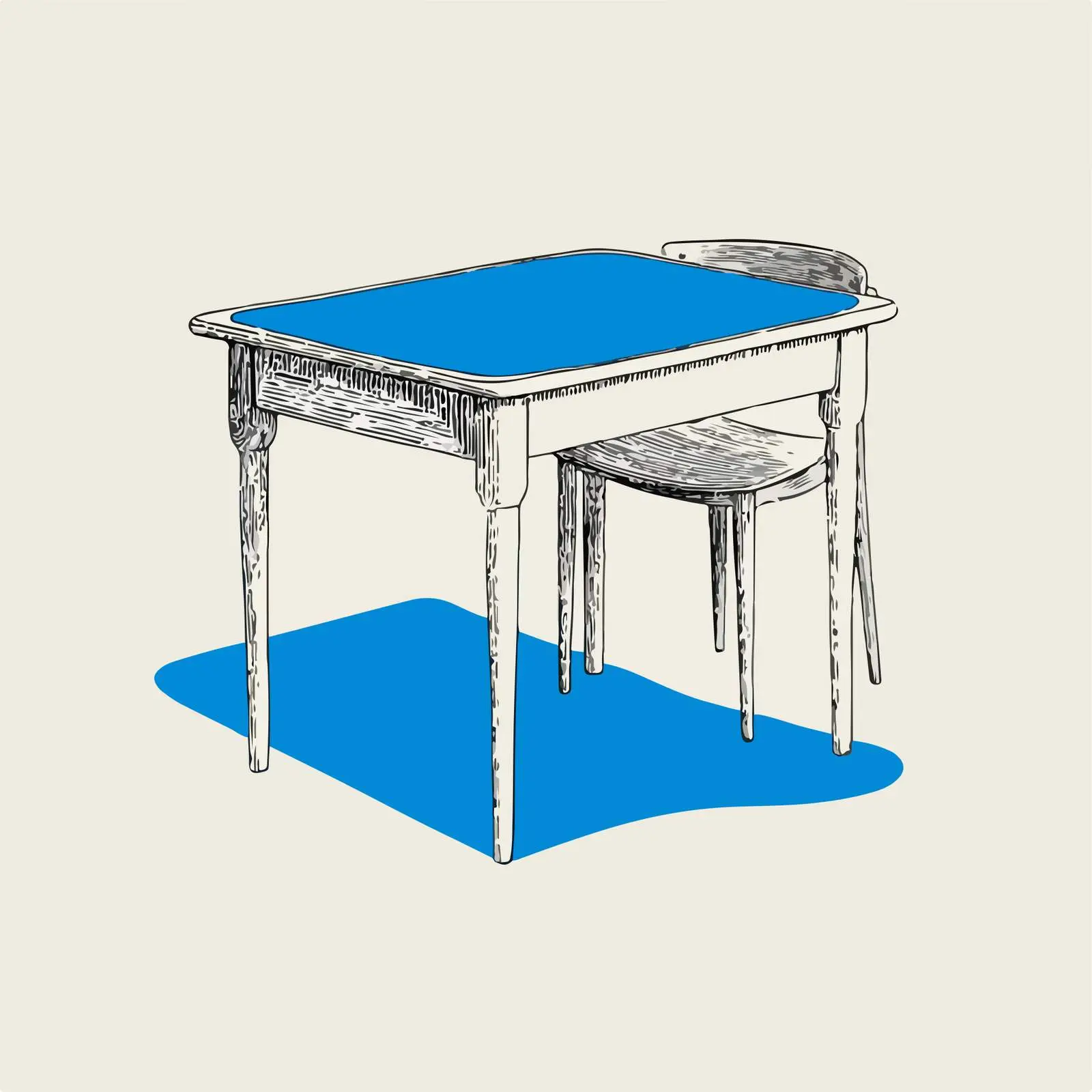 Minimalistic Table Art with Blue Accent — free download from Dotvec