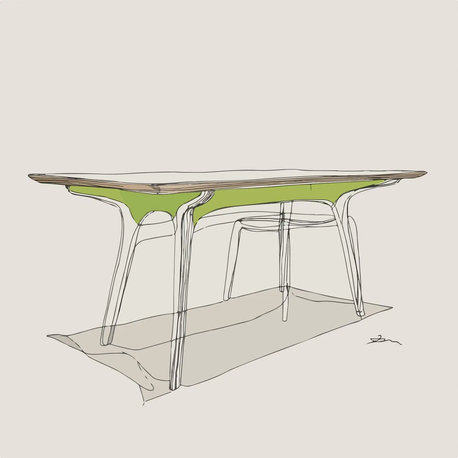 Modern Table with Green Accent — free download from Dotvec
