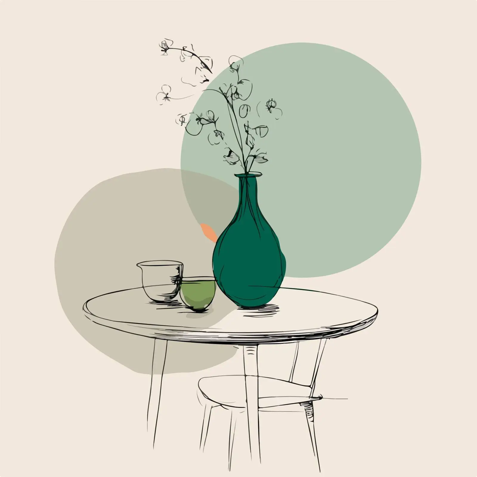 Elegant Minimalistic Table Illustration — free download from Dotvec