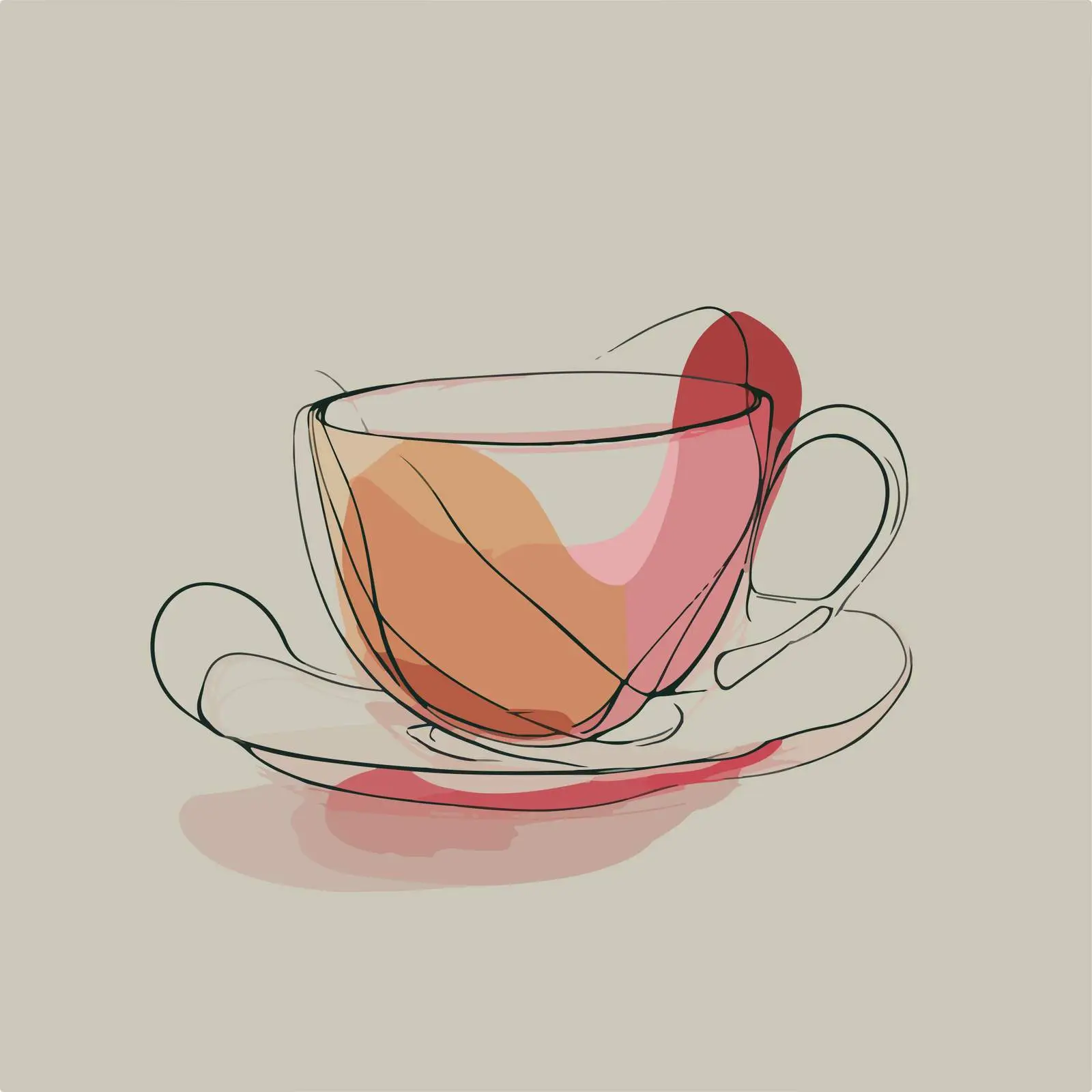 Minimalist Teacup Art — free download from Dotvec