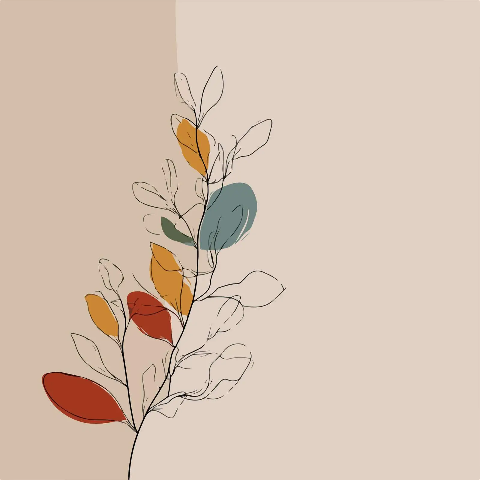 Minimalist Tree Branch Art — free download from Dotvec
