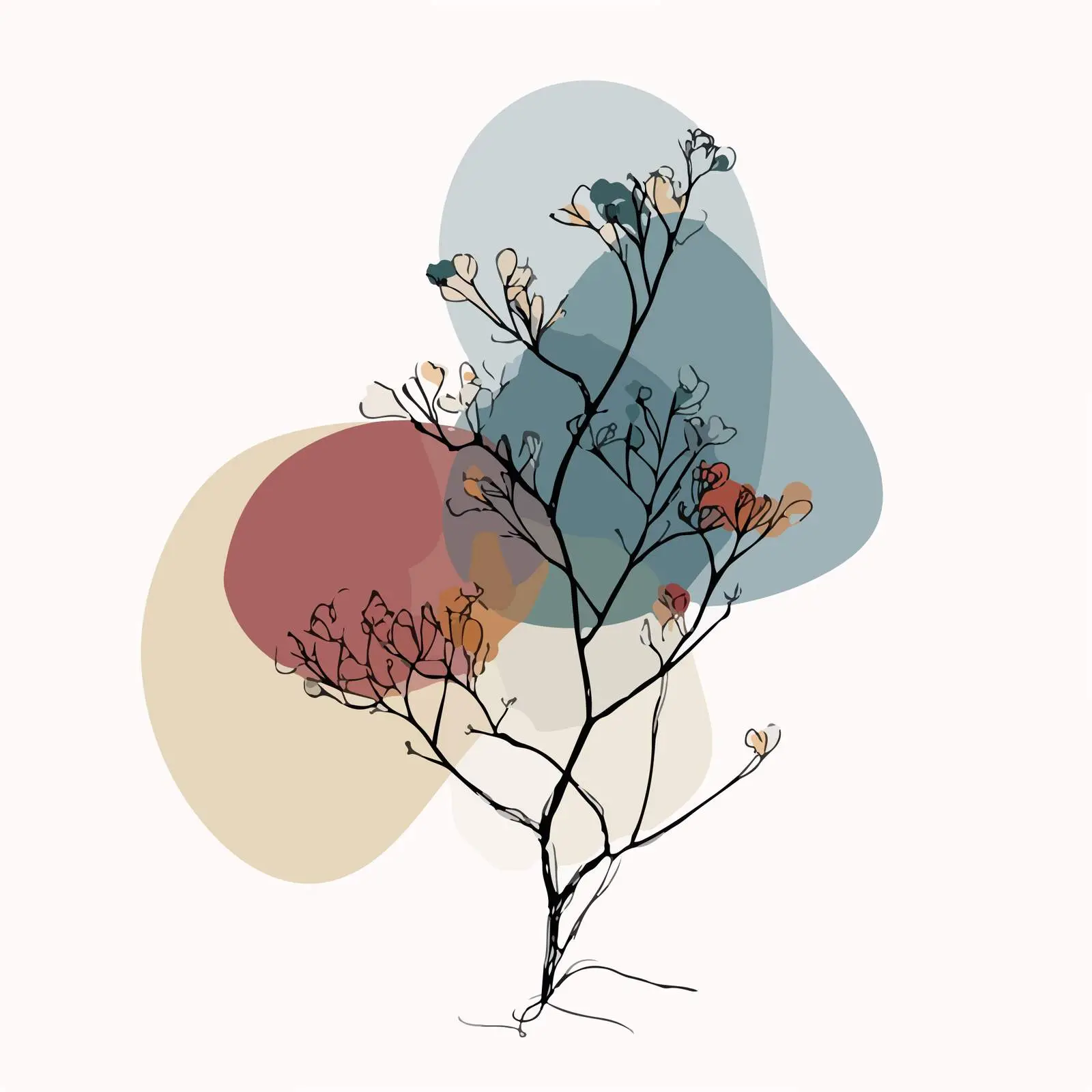 Minimalist Tree Branch Art — free download from Dotvec