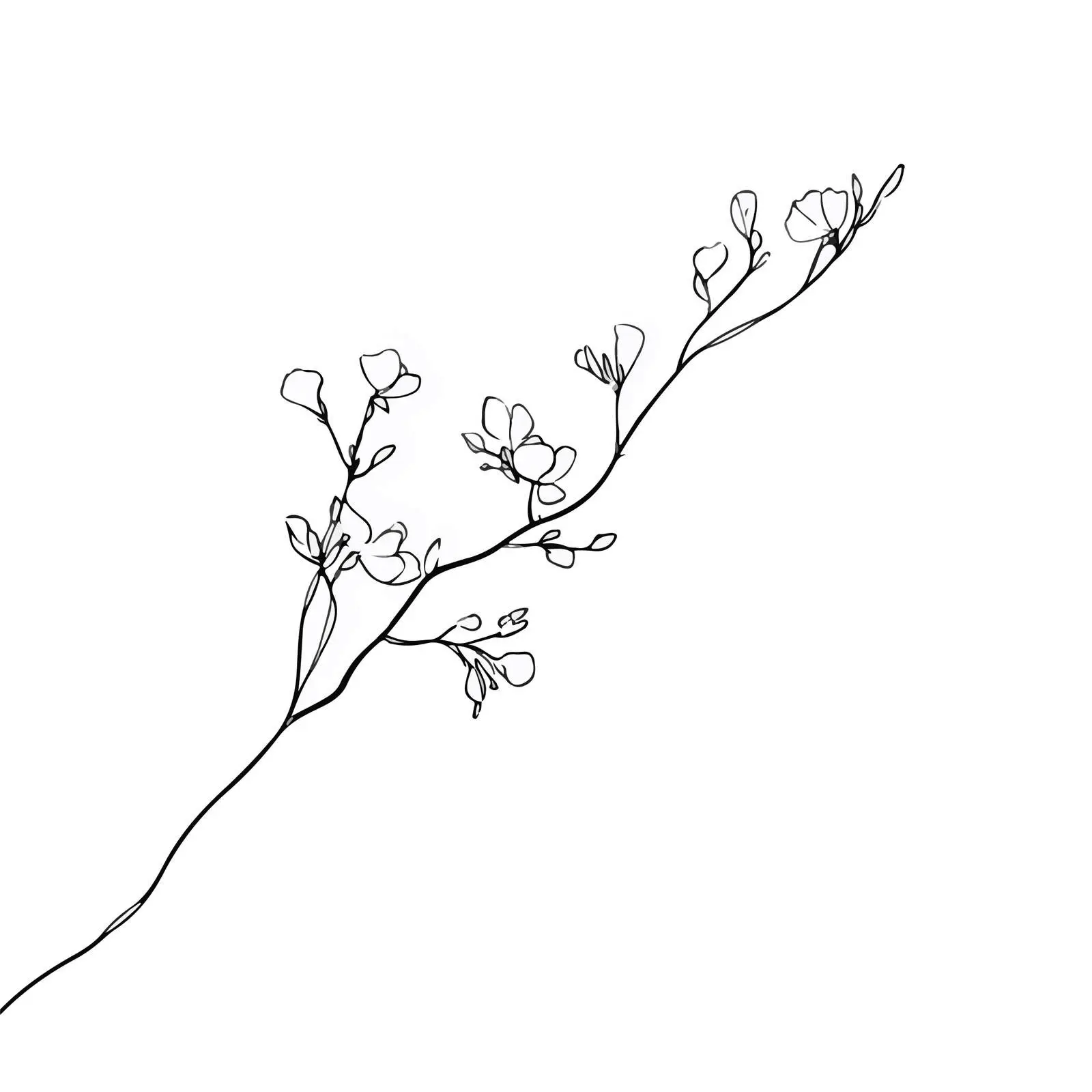 Minimal Tree Branch Vector Art — free download from Dotvec