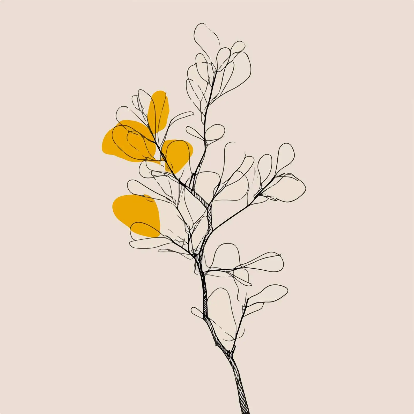 Minimalist Tree Branch Art — free download from Dotvec
