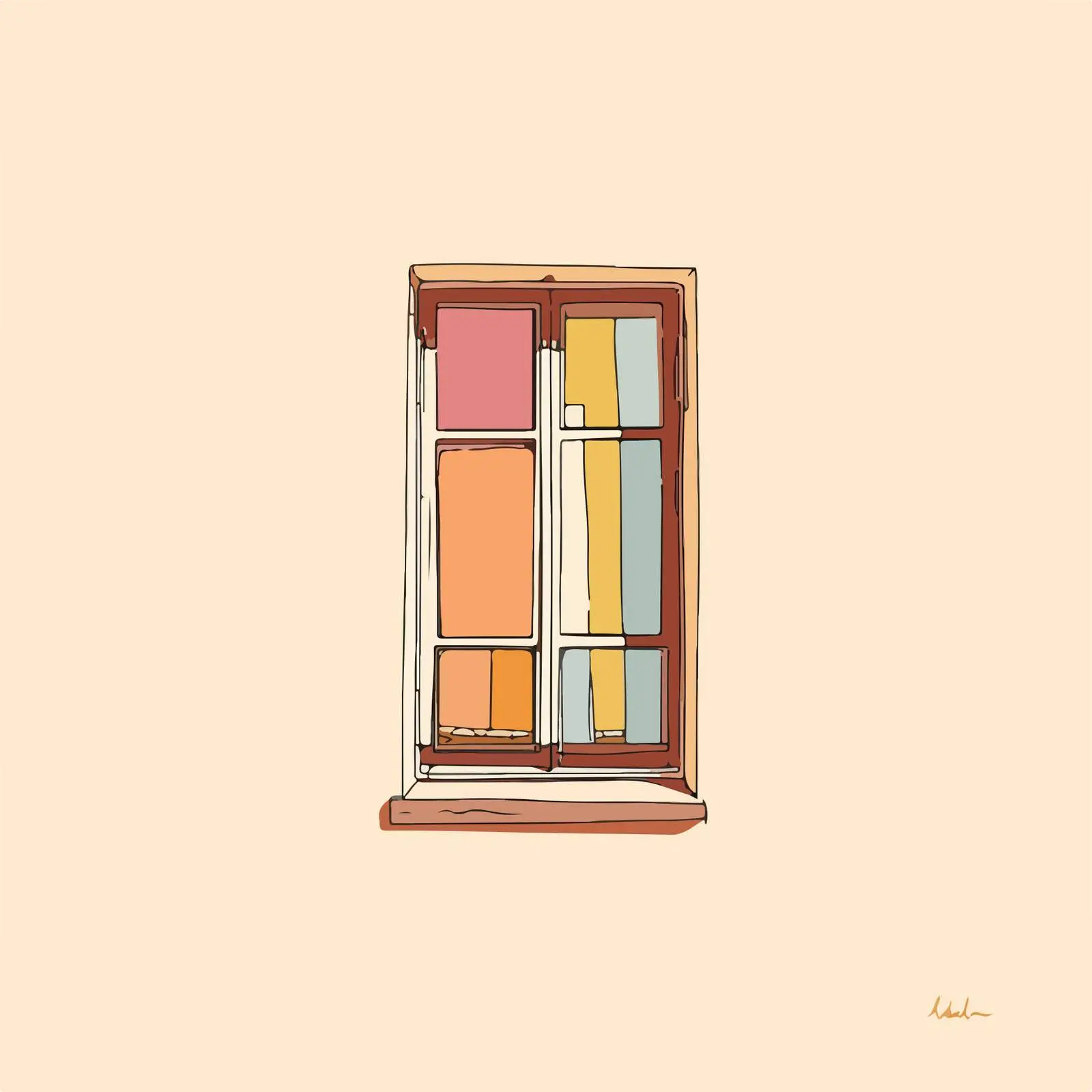 Window Art Minimalism Soft Tones — free download from Dotvec