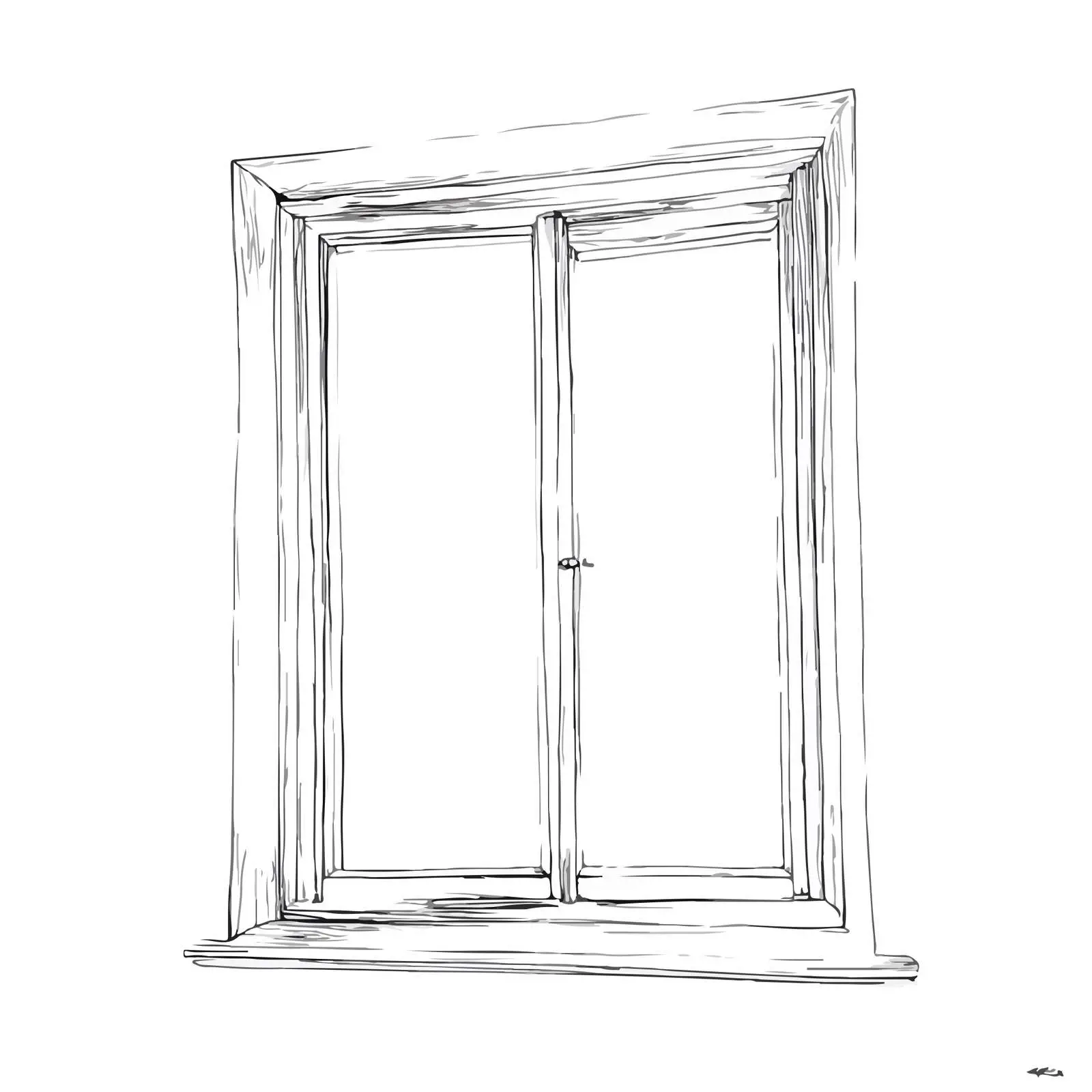 Minimalist Window Line Drawing — free download from Dotvec