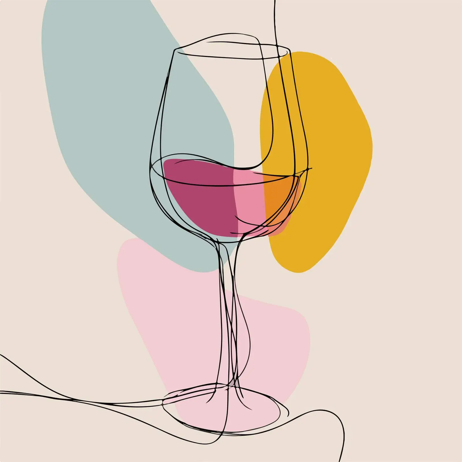 Minimalist Wine Glass Artwork — free download from Dotvec