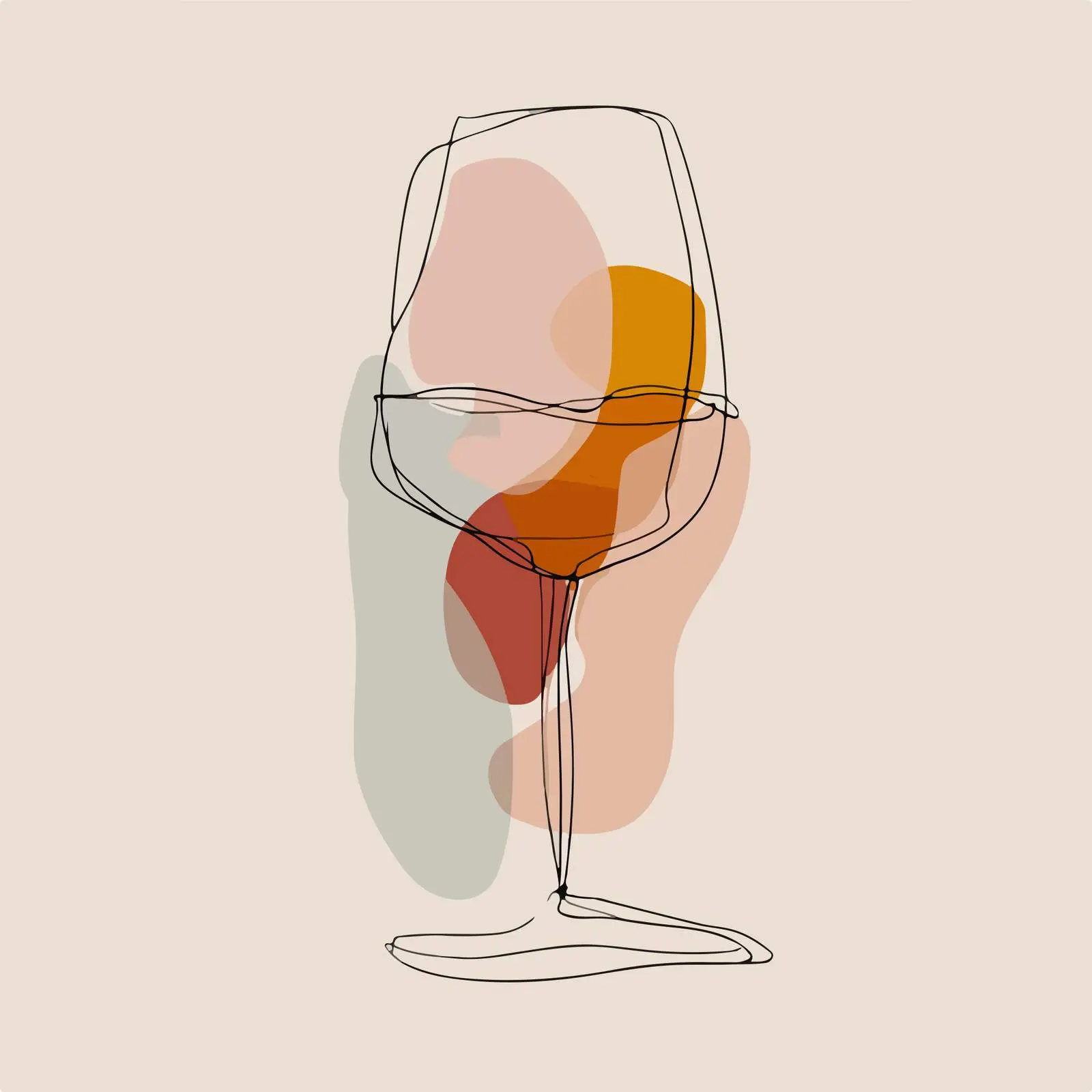 Minimalist Wine Glass Art — free download from Dotvec