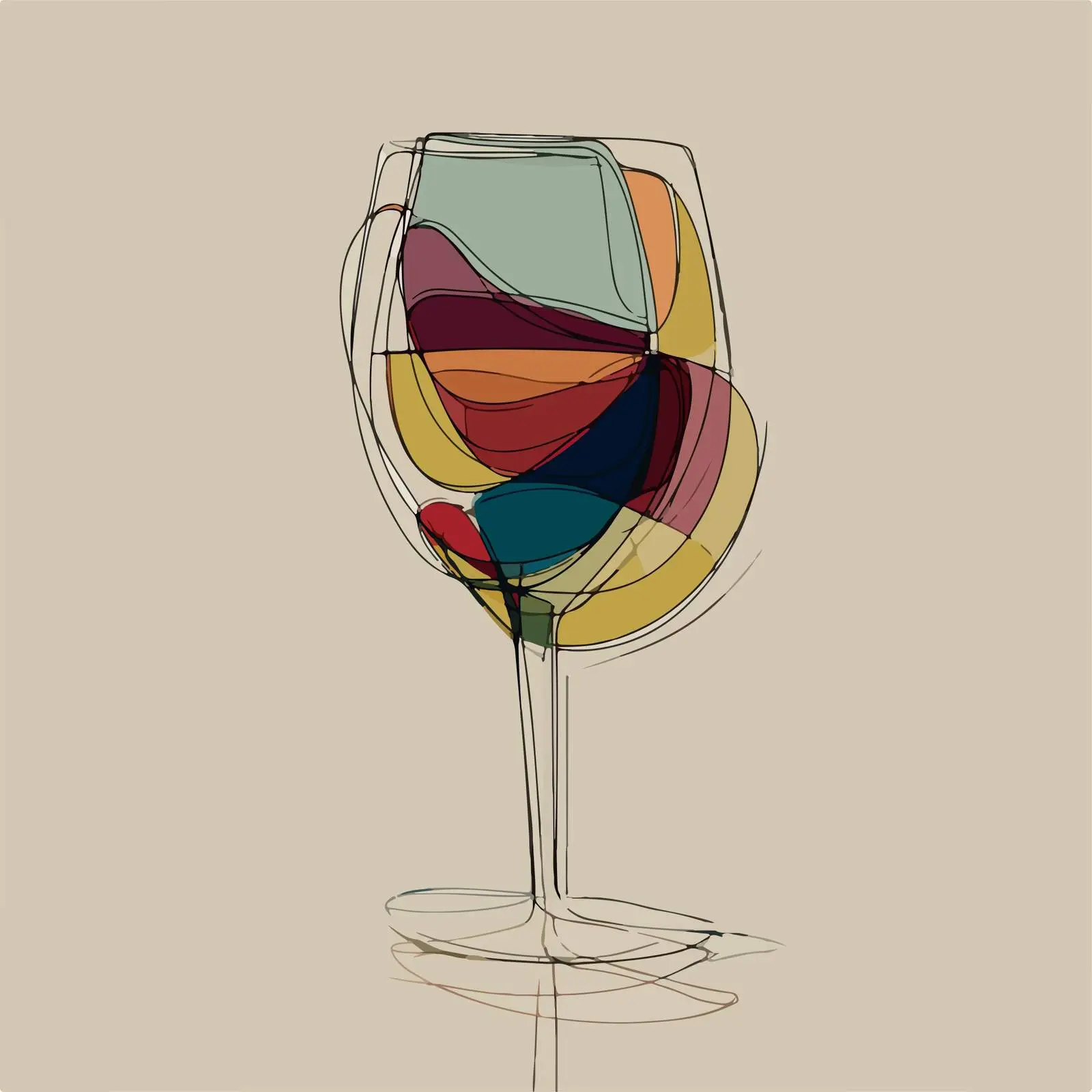 Minimalist Wine Glass Artwork — free download from Dotvec
