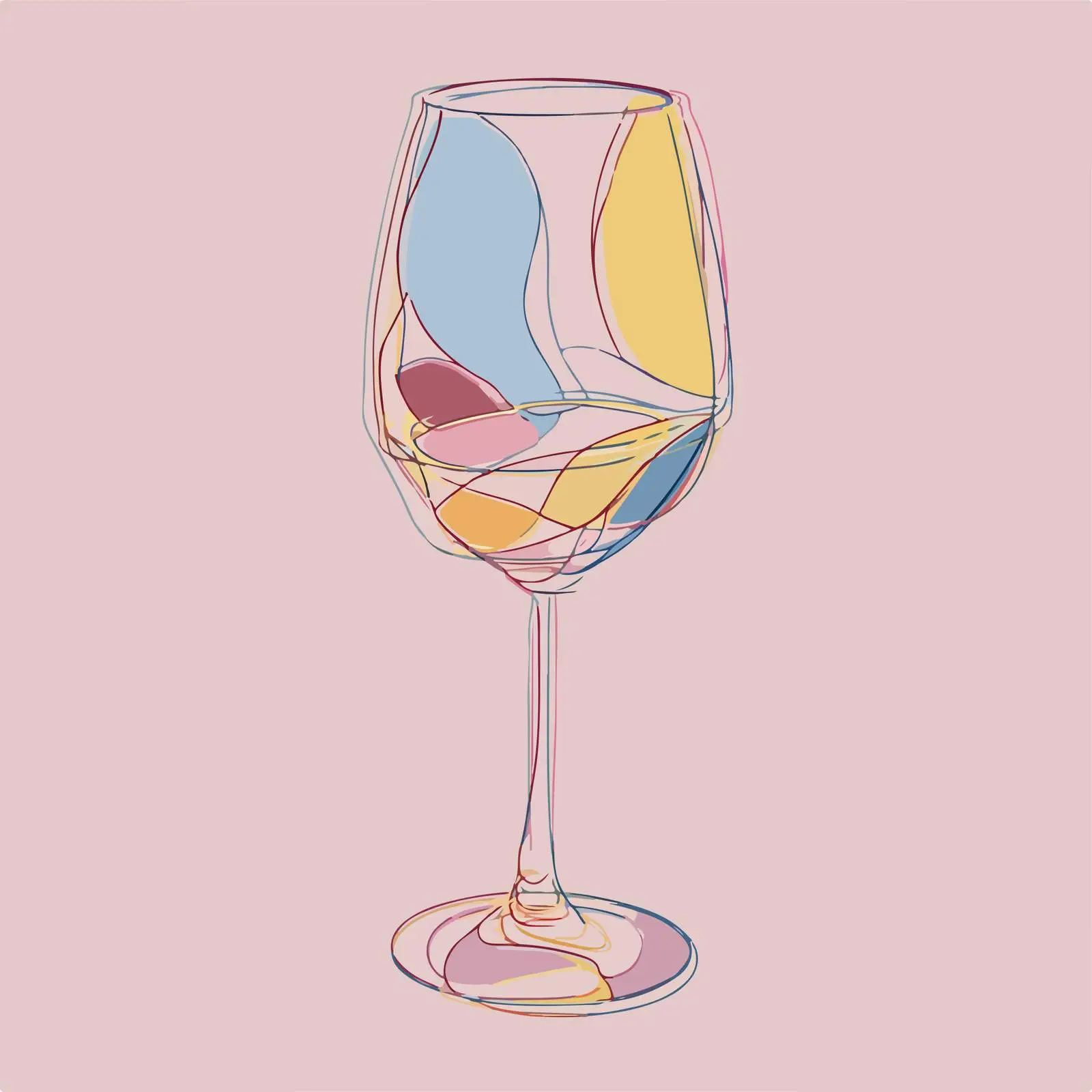 Minimalist Wine Glass Art — free download from Dotvec