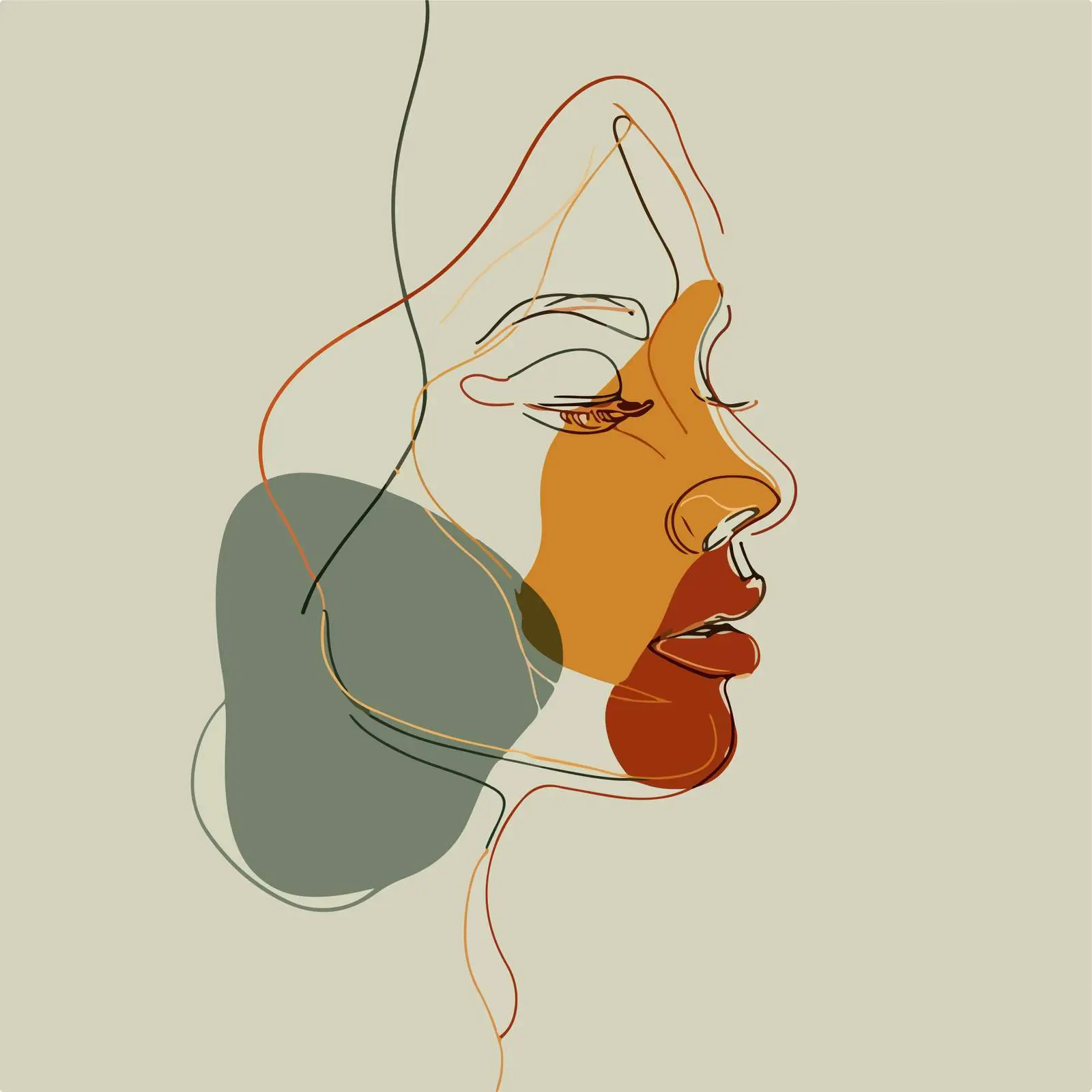 Woman Face Line Art — free download from Dotvec