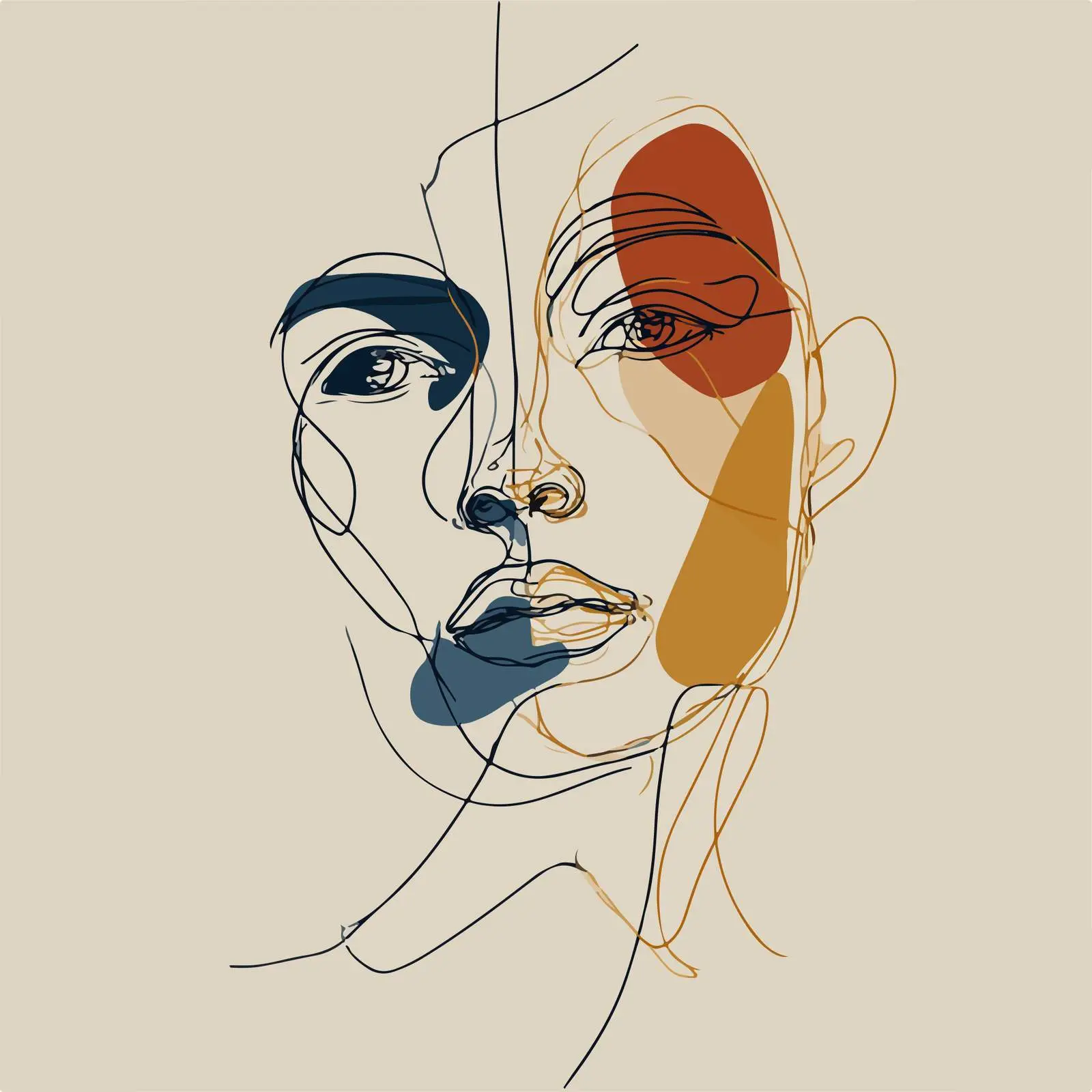 Abstract Woman Face Art — free download from Dotvec
