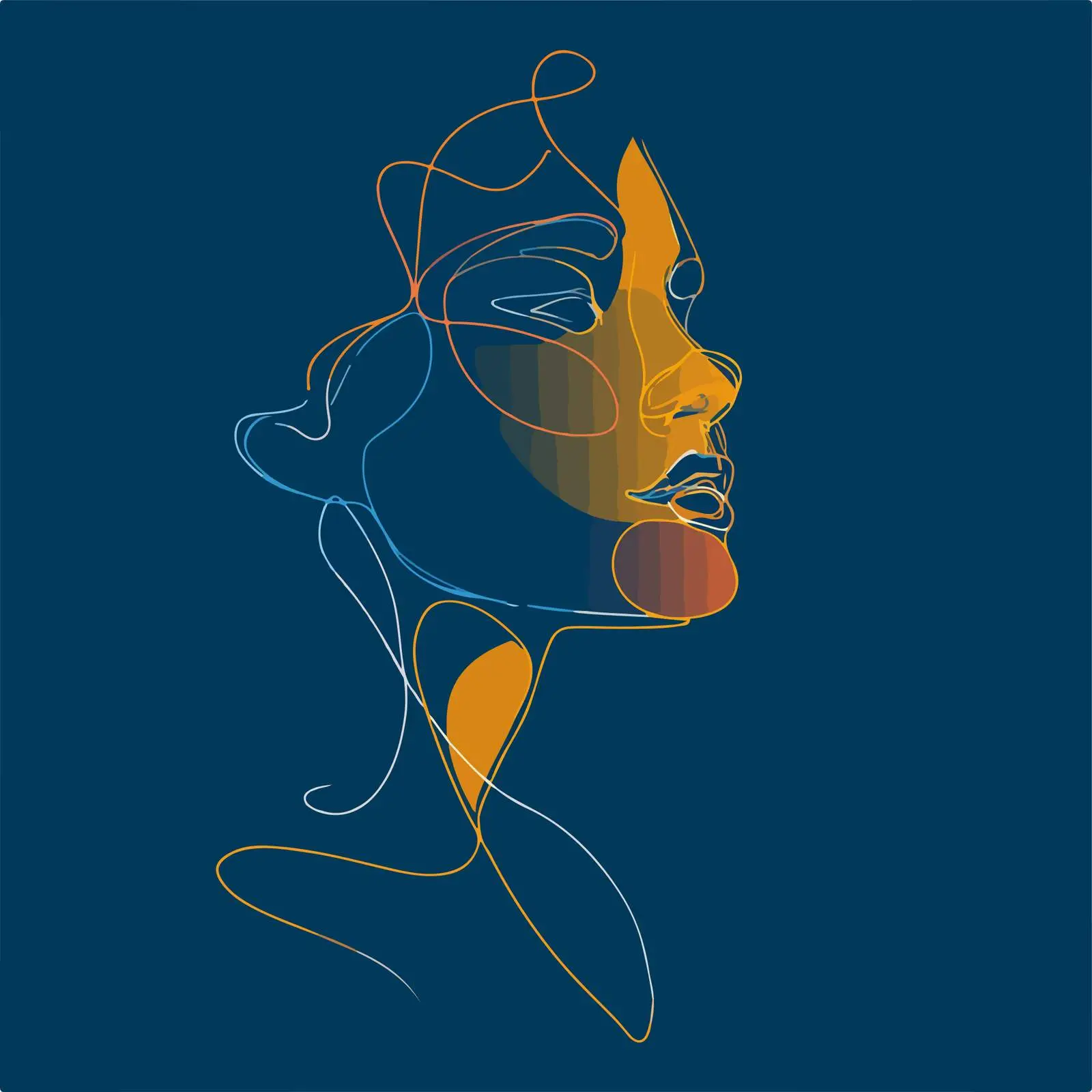 Minimalist Abstract Woman Face Art — free download from Dotvec