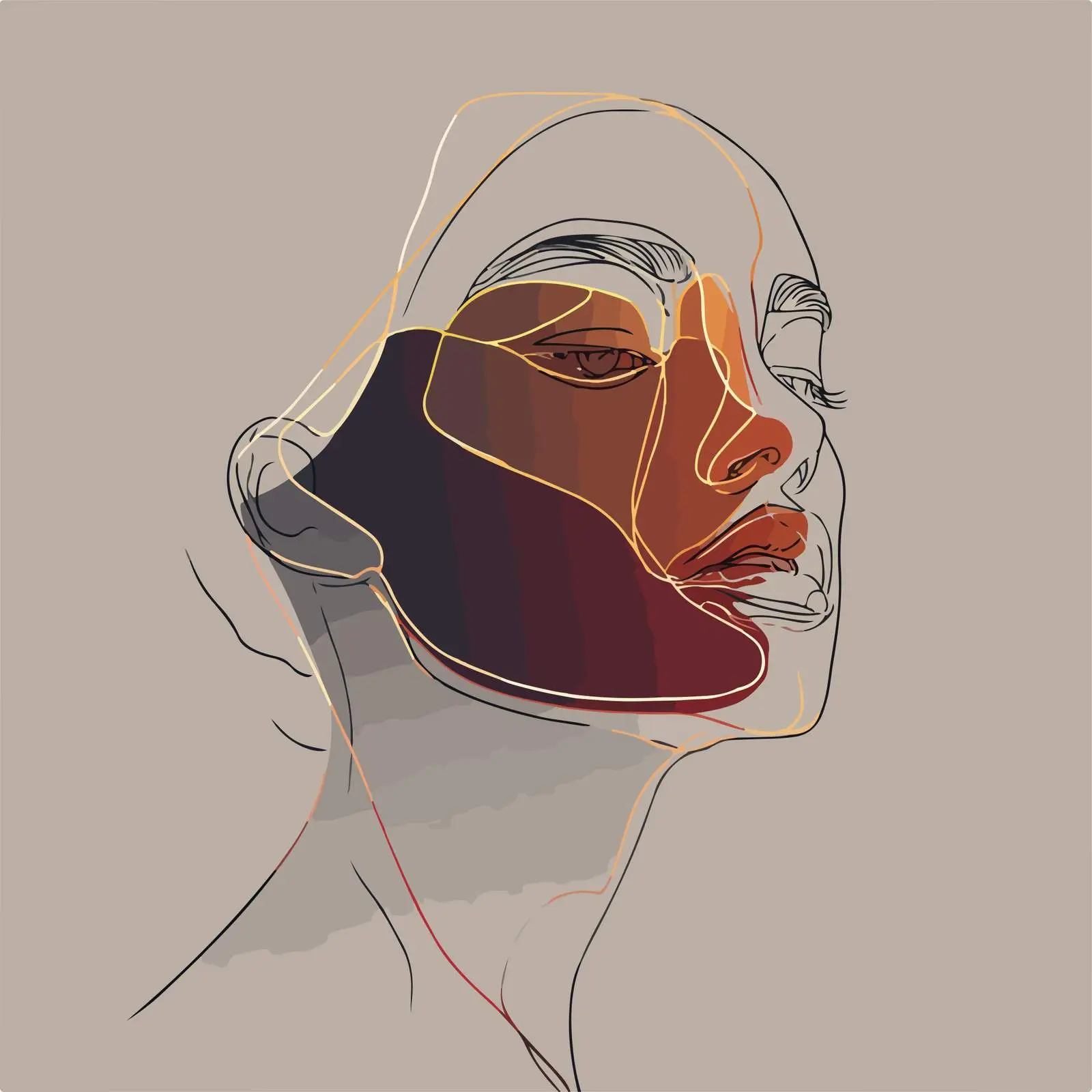 Elegant Woman Face Artwork — free download from Dotvec